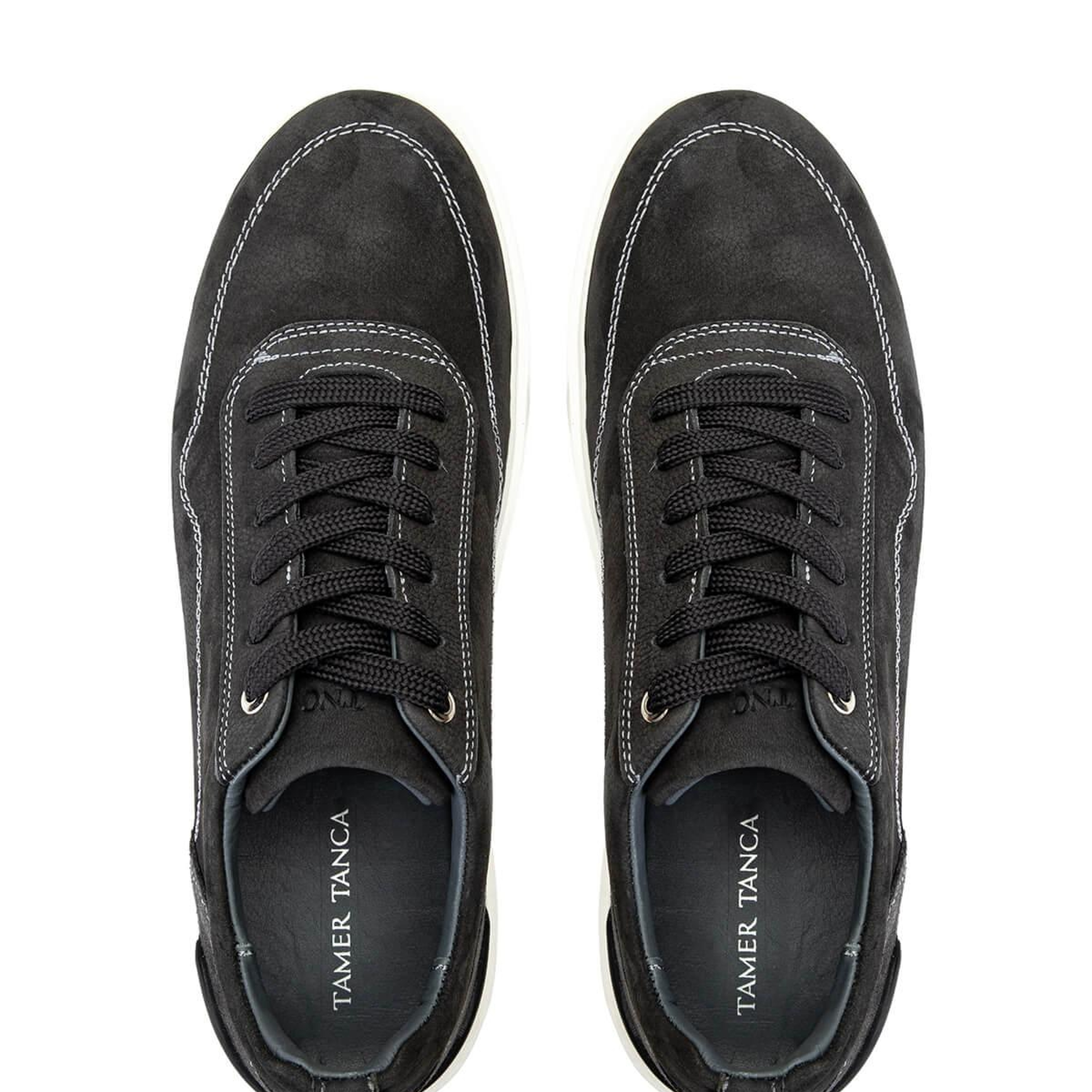 Tamer Tanca Erkek Hakiki Deri Gri Nubuk Sneakers & Spor Ayakkabı