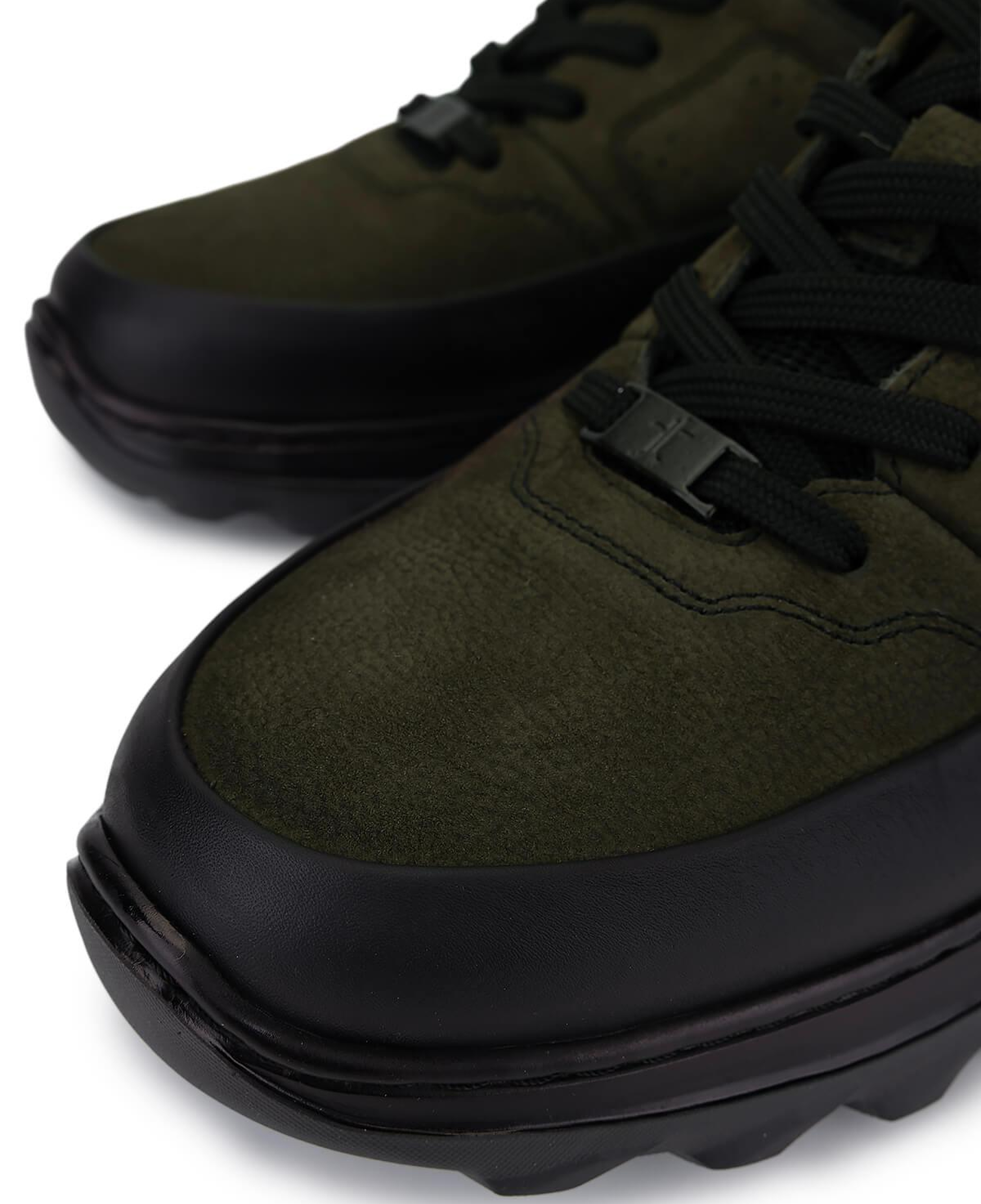 Tamer Tanca Erkek Hakiki Deri Siyah Mat/Haki Sneakers & Spor Ayakkabı