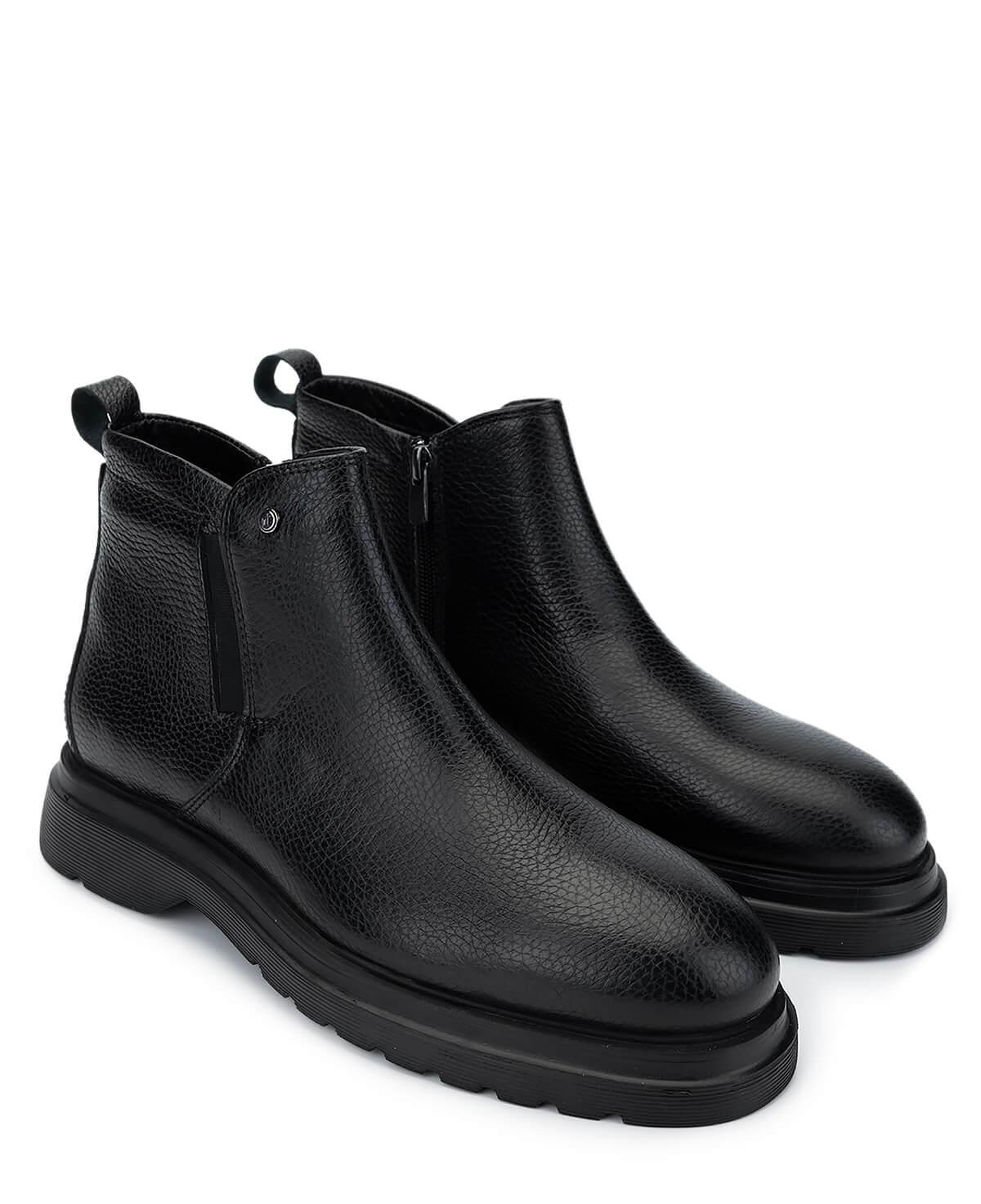 Tamer Tanca Erkek Hakiki Deri Siyah Bot Ayakkabı