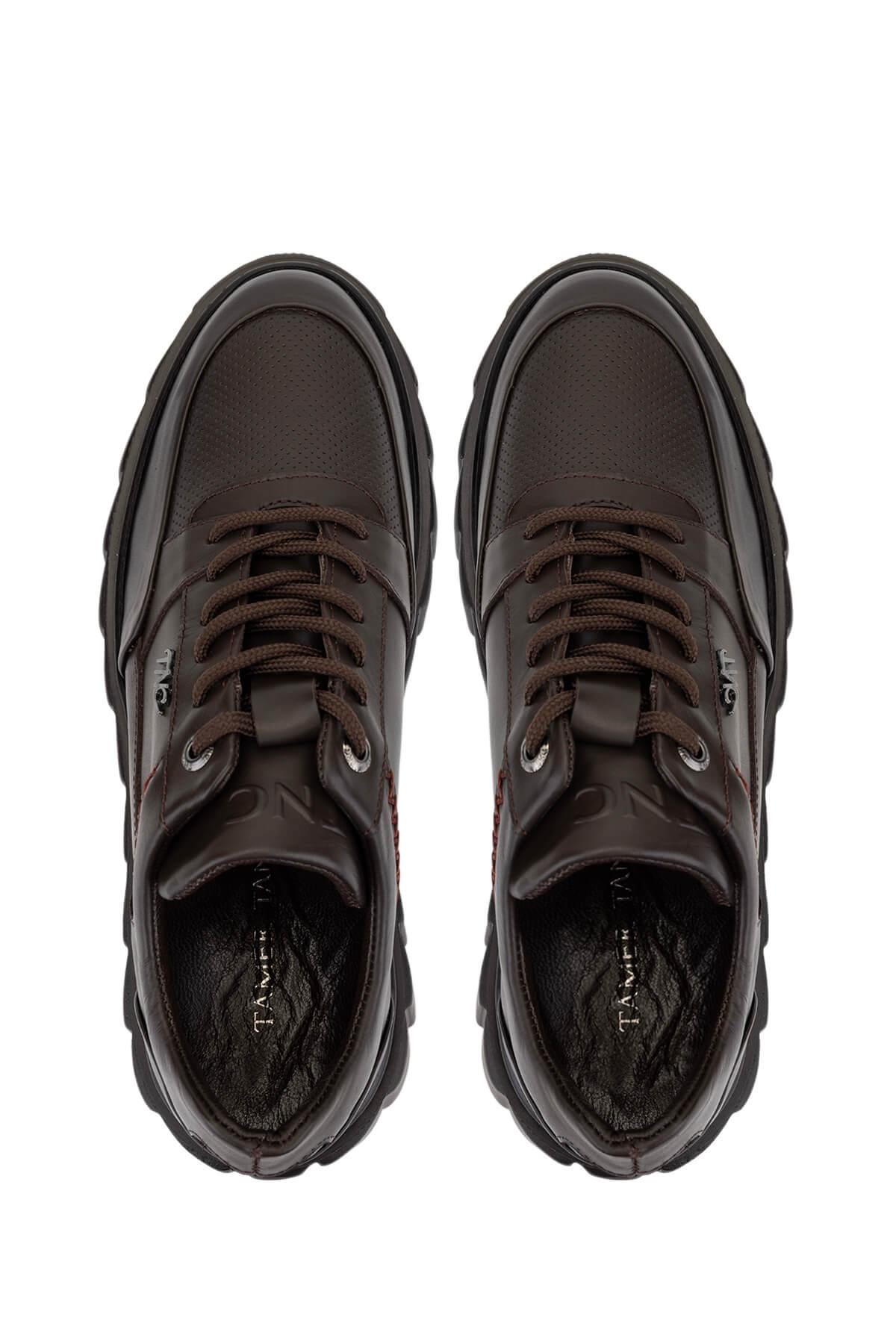 Tamer Tanca Erkek Hakiki Deri Kahverengi Sneakers & Spor Ayakkabı