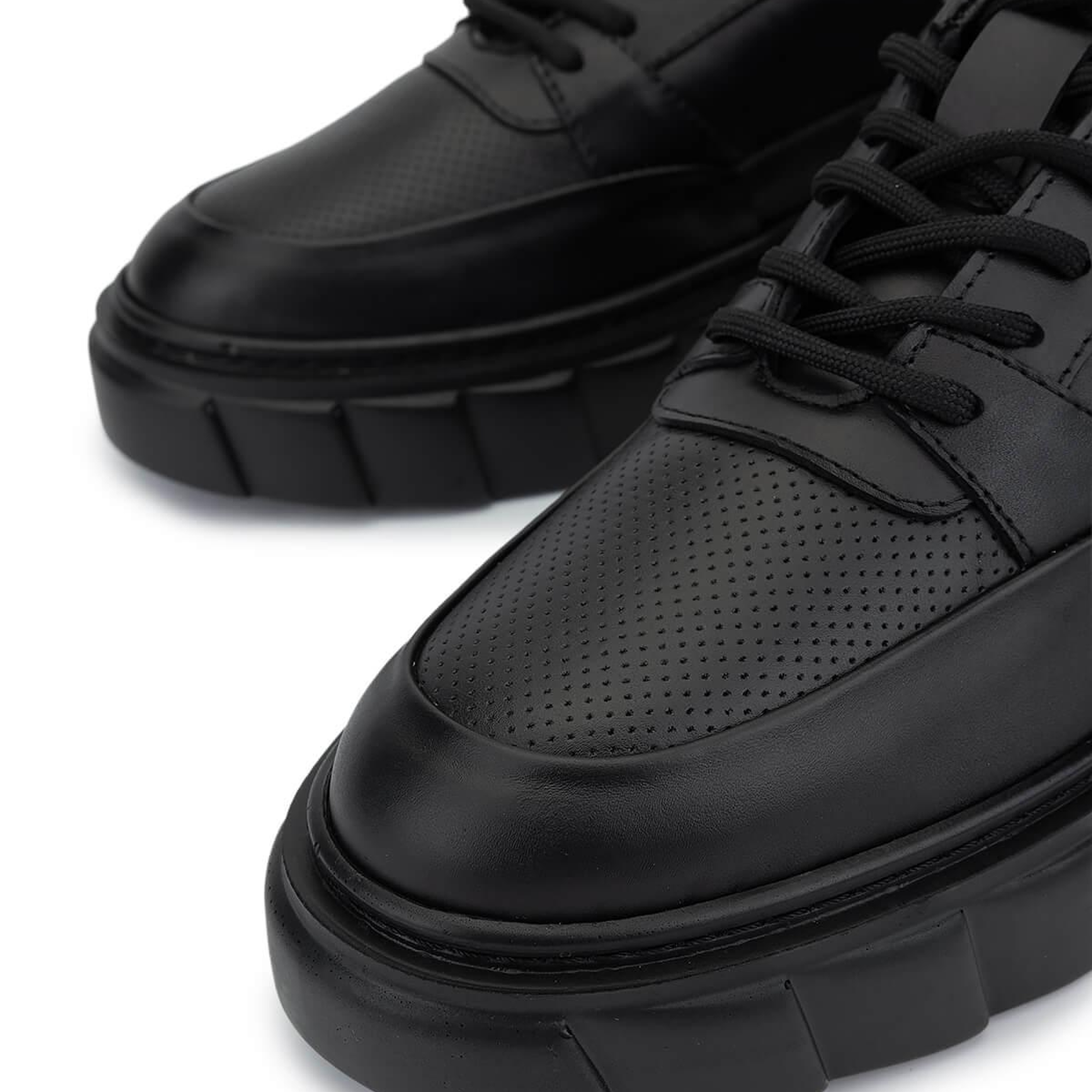 Tamer Tanca Erkek Hakiki Deri Siyah Deri Sneakers & Spor Ayakkabı