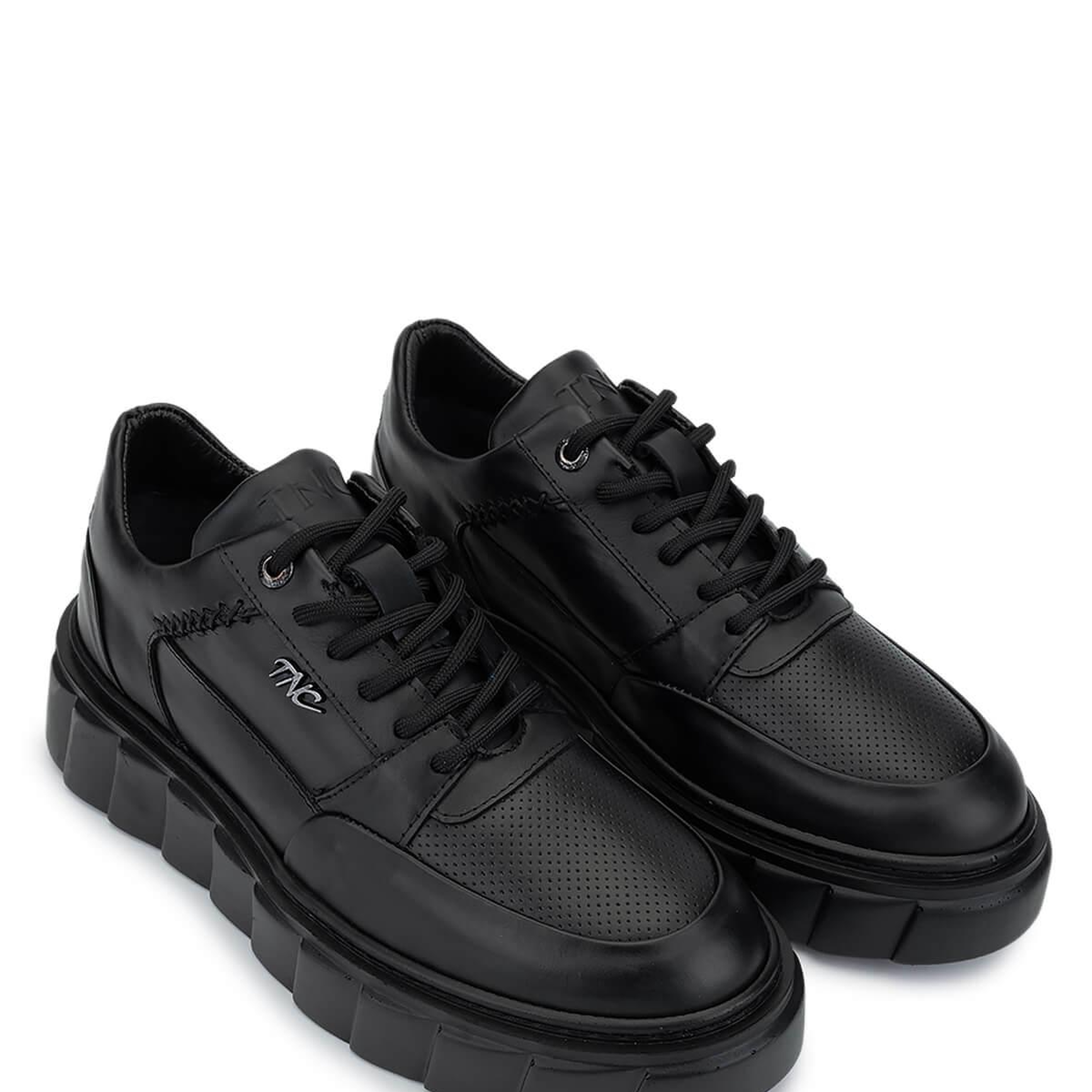 Tamer Tanca Erkek Hakiki Deri Siyah Deri Sneakers & Spor Ayakkabı