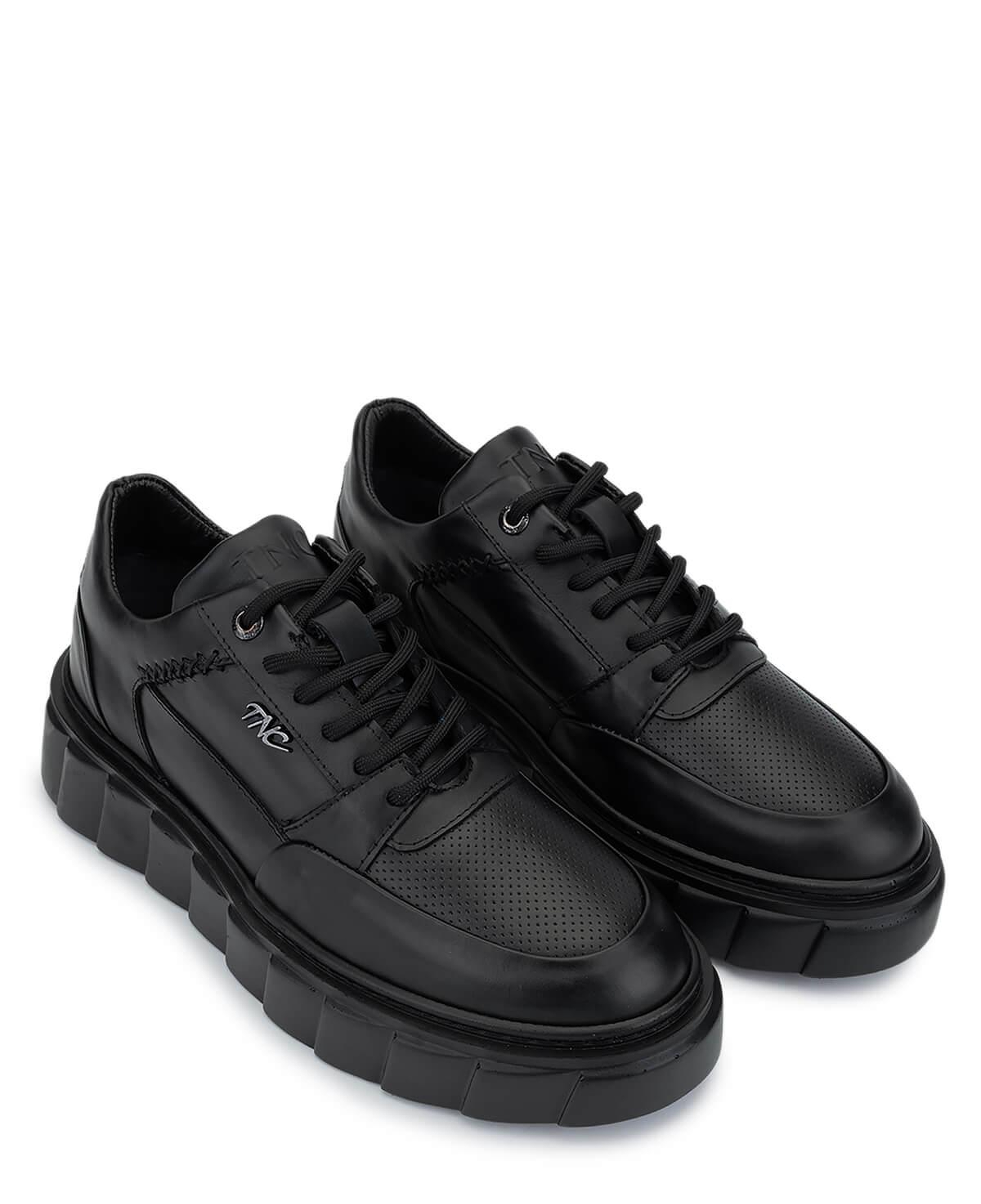 Tamer Tanca Erkek Hakiki Deri Siyah Deri Sneakers & Spor Ayakkabı