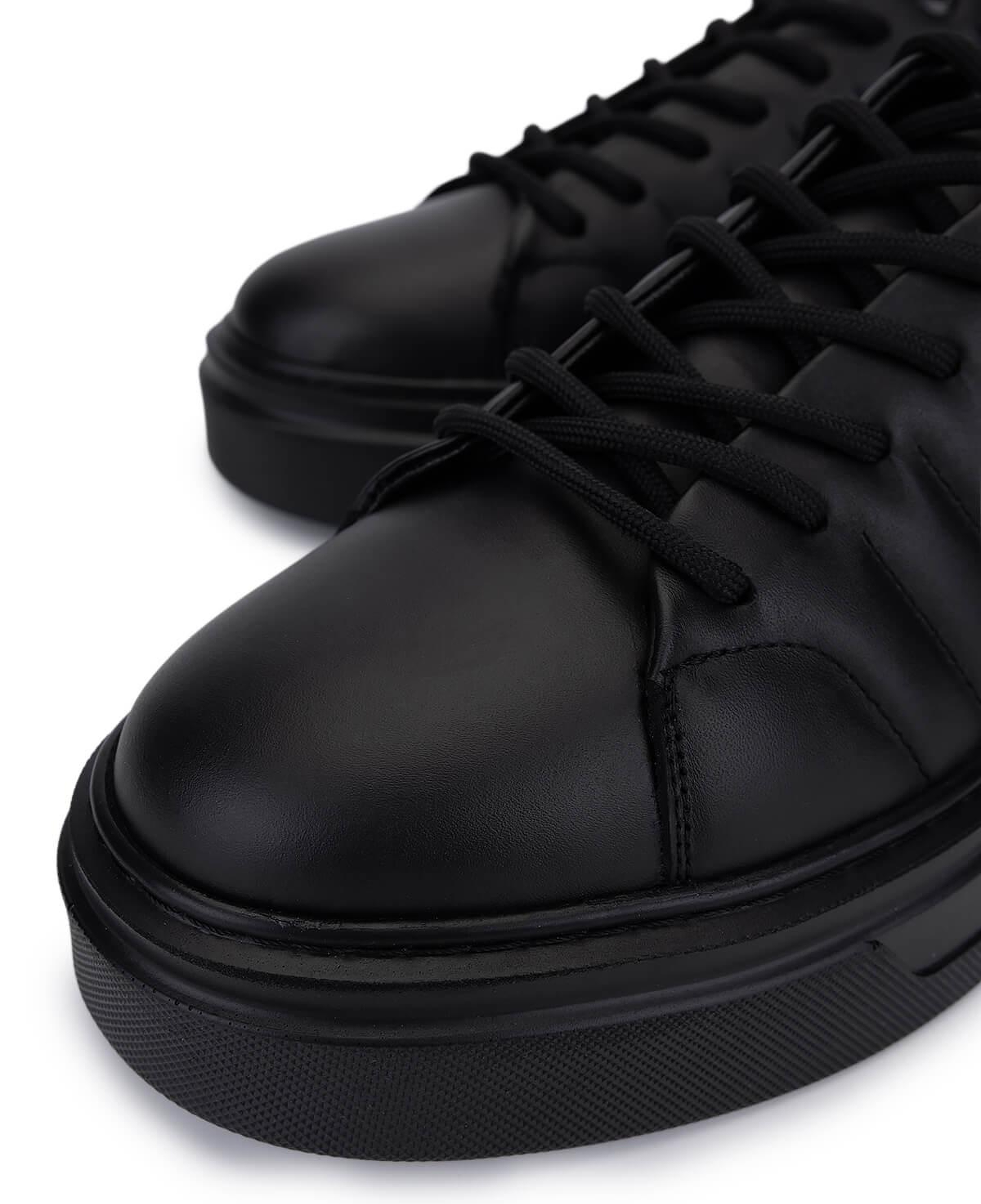 Tamer Tanca Erkek Hakiki Deri Siyah Deri Sneakers & Spor Ayakkabı