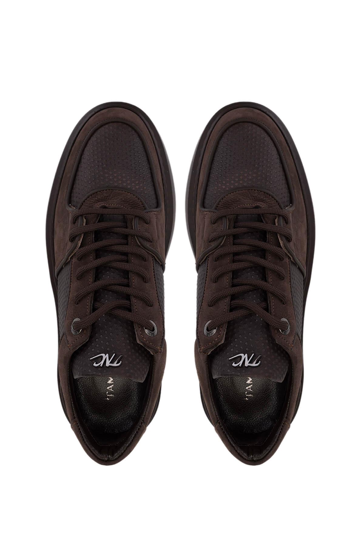 Tamer Tanca Erkek Hakiki Deri Kahverengi Sneakers & Spor Ayakkabı