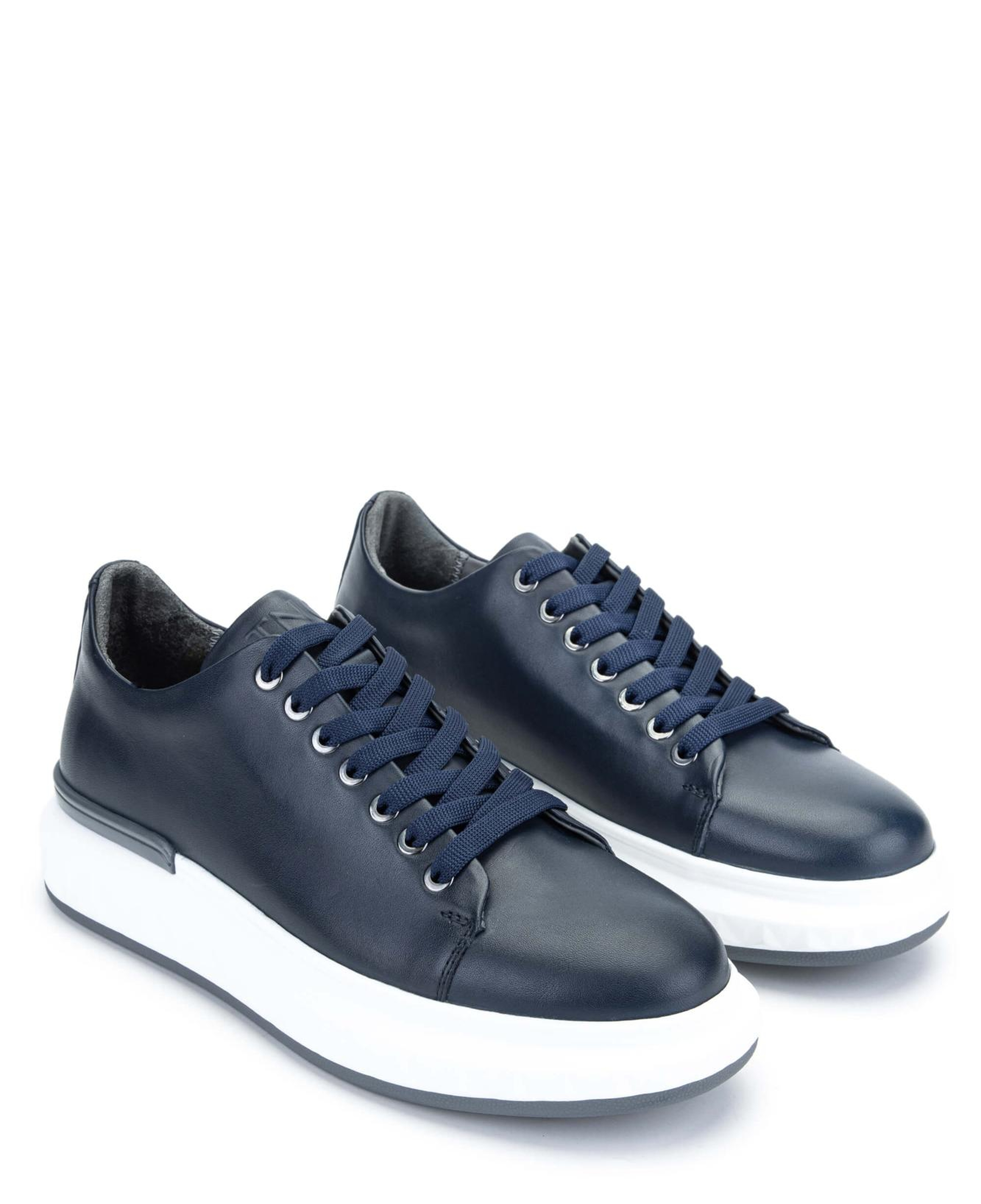 Tamer Tanca Erkek Hakiki Deri Lacivert Sneakers & Spor Ayakkabı