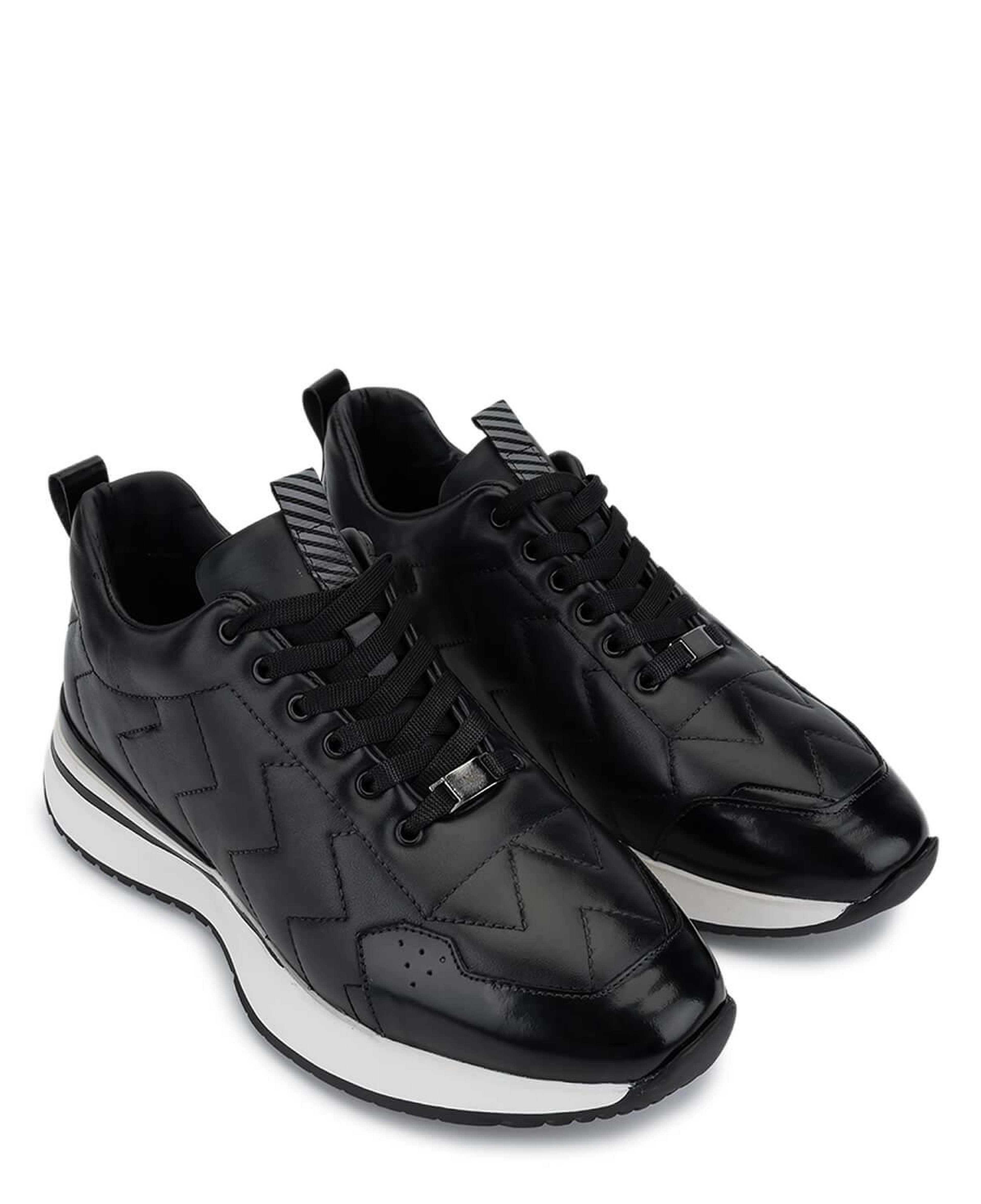 Tamer Tanca Erkek Hakiki Deri Siyah Deri Sneakers & Spor Ayakkabı