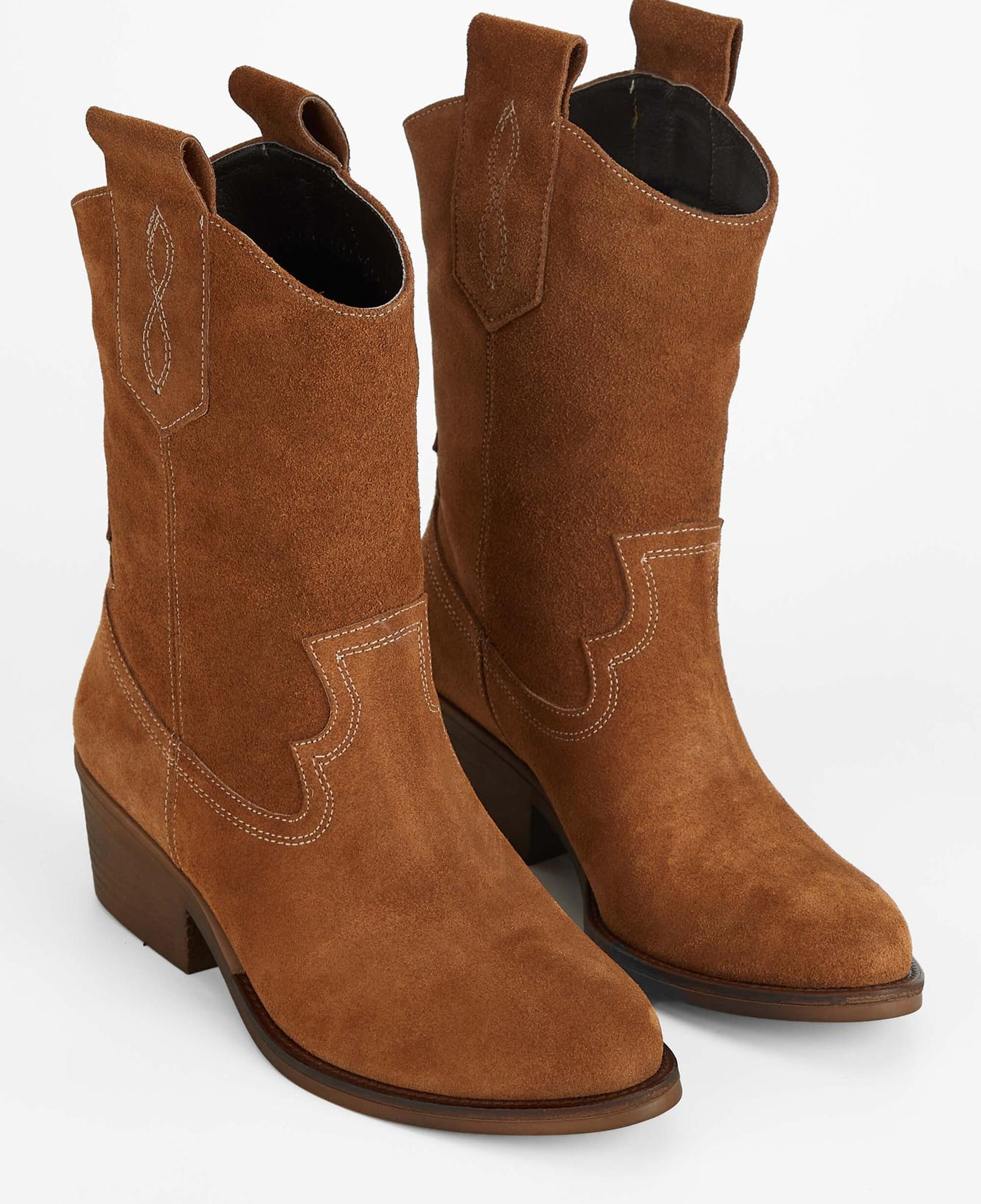 Tamer Tanca Kadın Hakiki Deri Taba Süet Western Bot