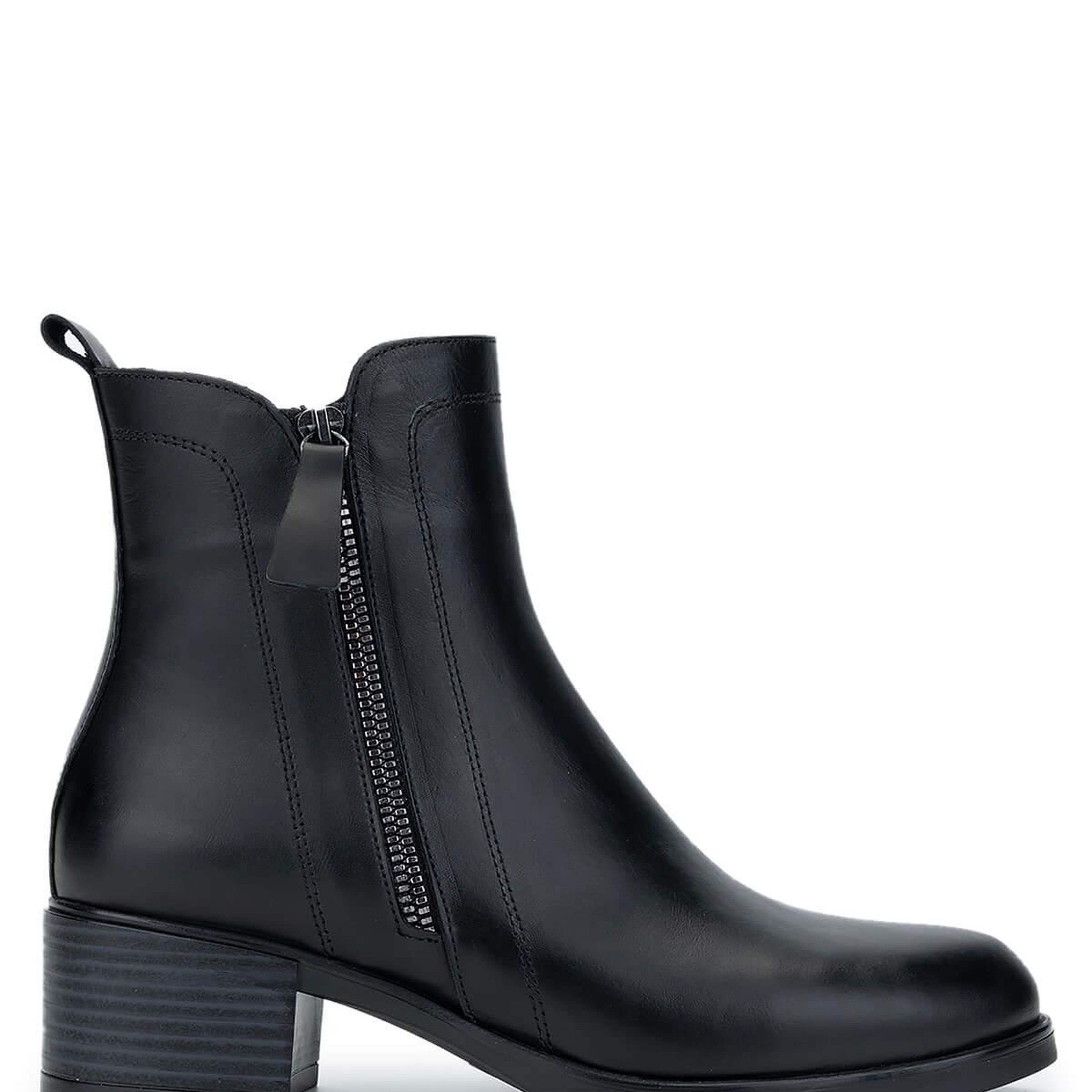 Tamer Tanca Kadın Hakiki Deri Siyah Deri Topuklu Bot