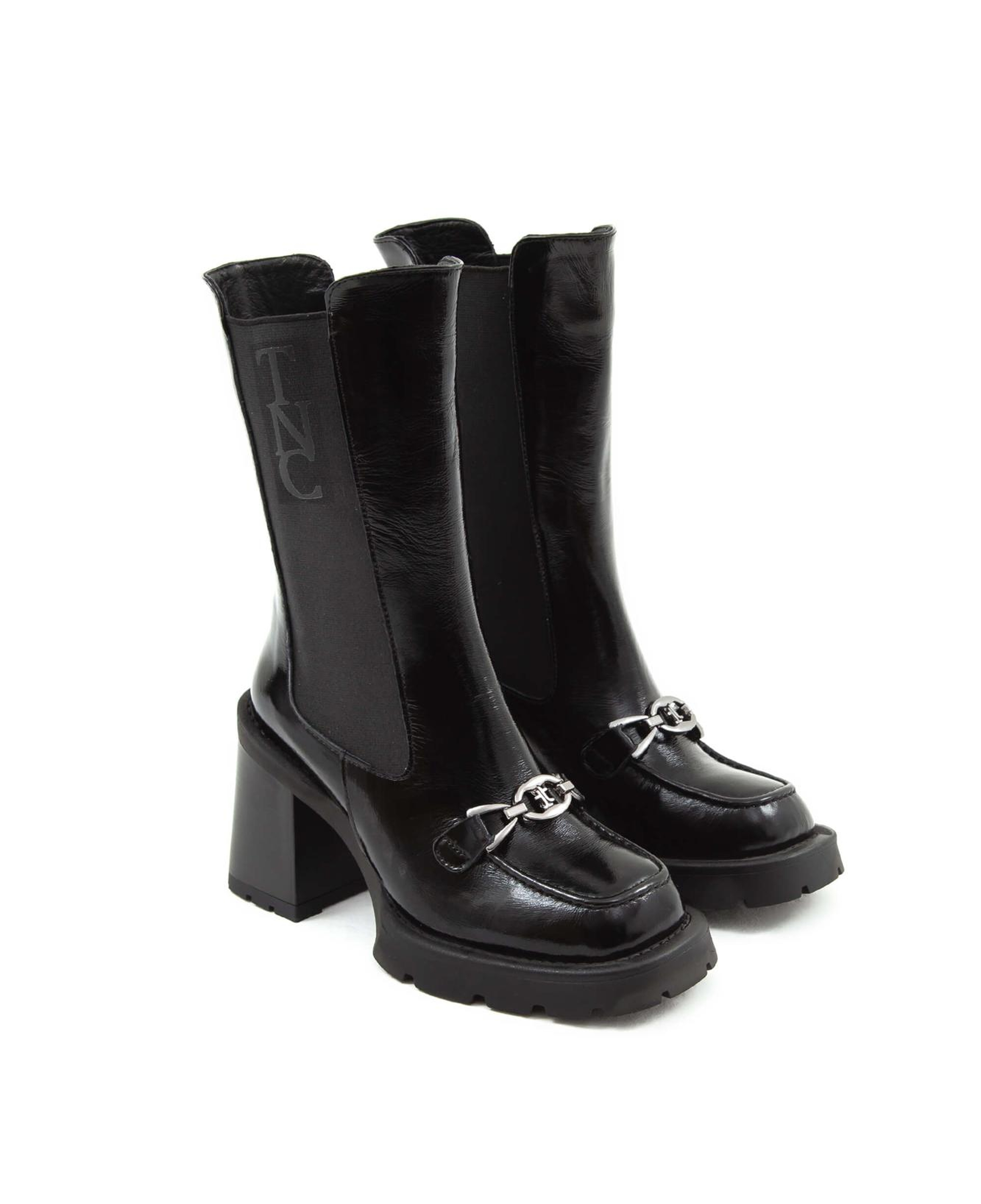 Tamer Tanca Kadın Hakiki Deri Siyah Rugan Casual Bot