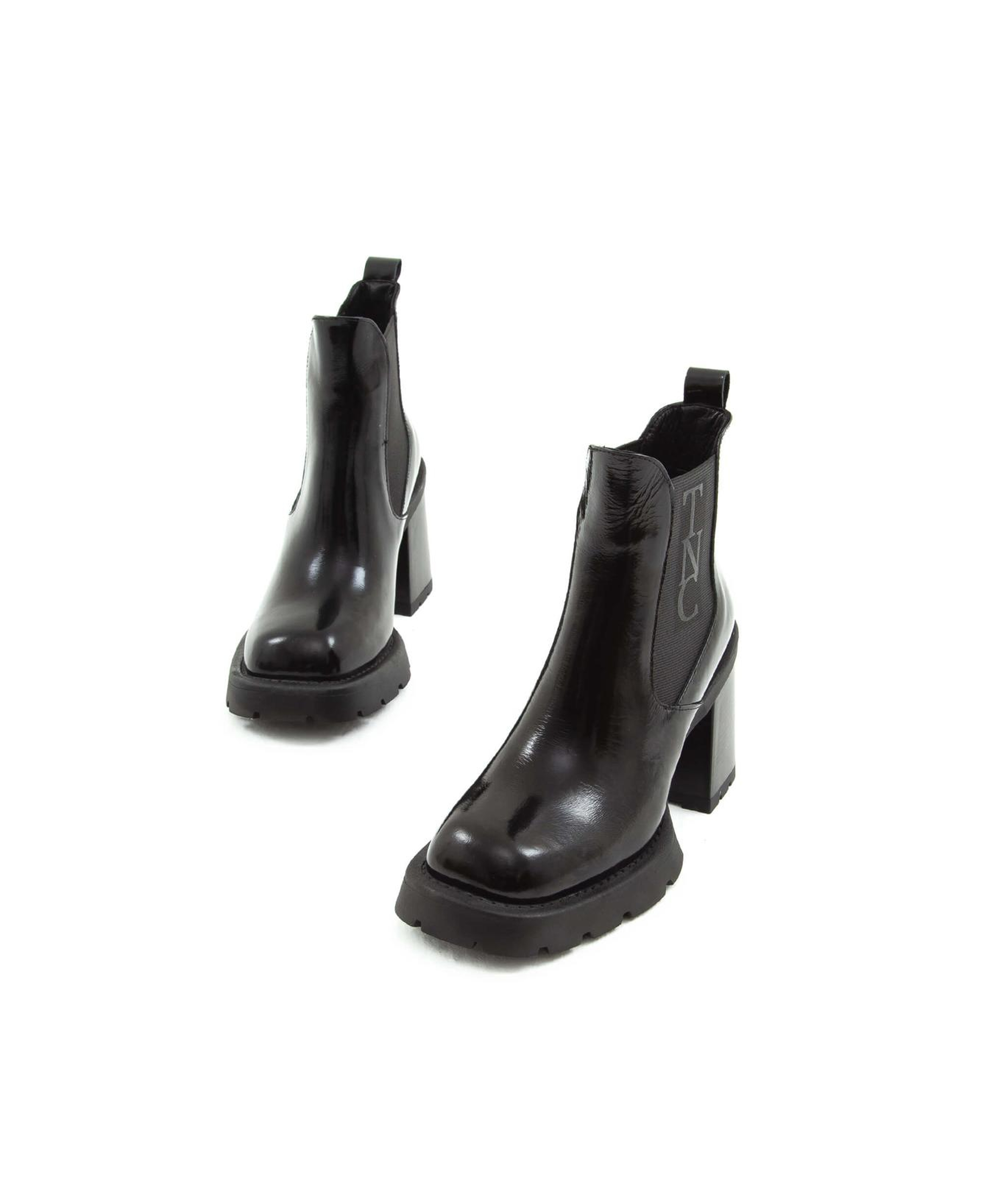 Tamer Tanca Kadın Hakiki Deri Siyah Rugan Casual Bot