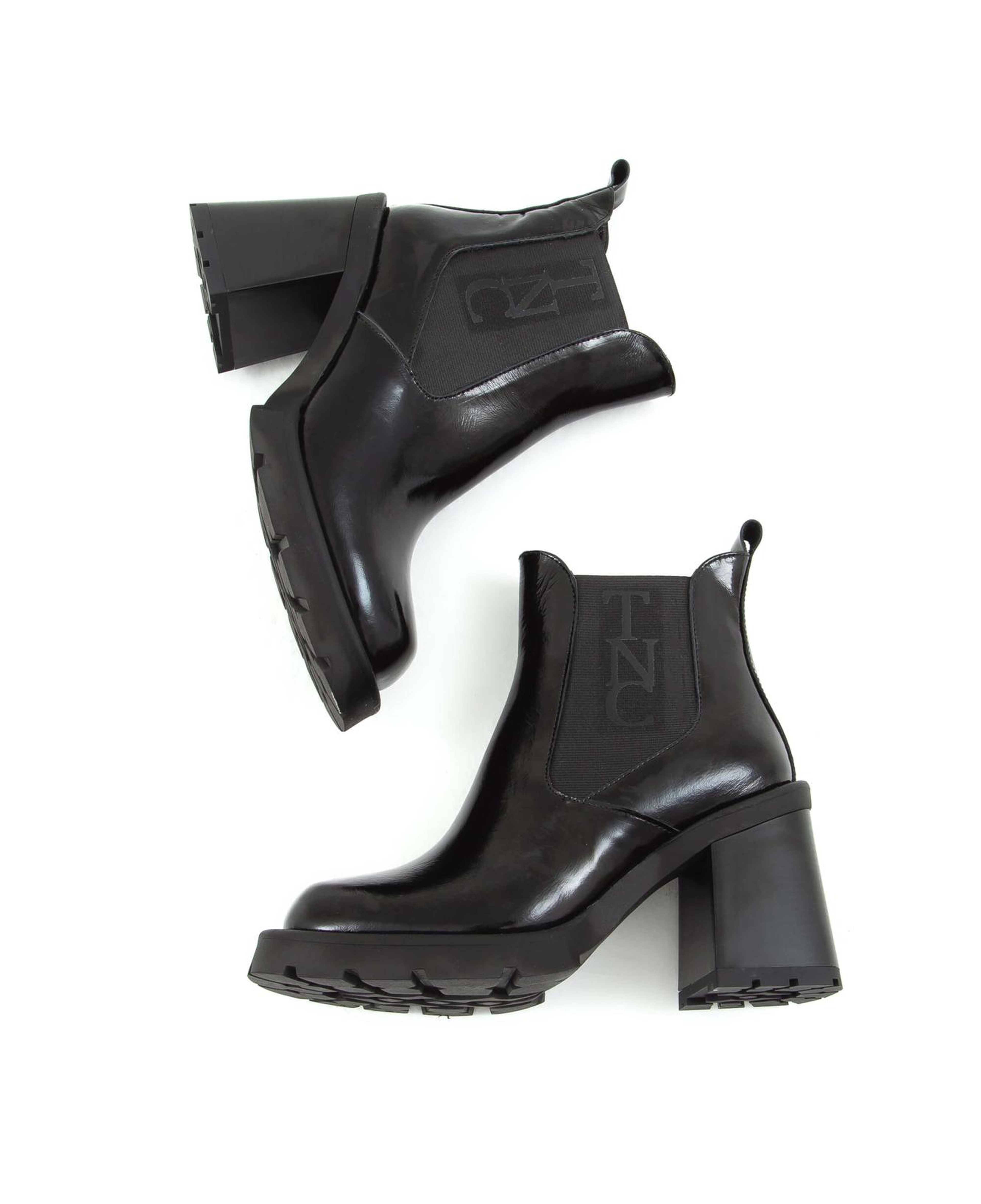 Tamer Tanca Kadın Hakiki Deri Siyah Rugan Casual Bot