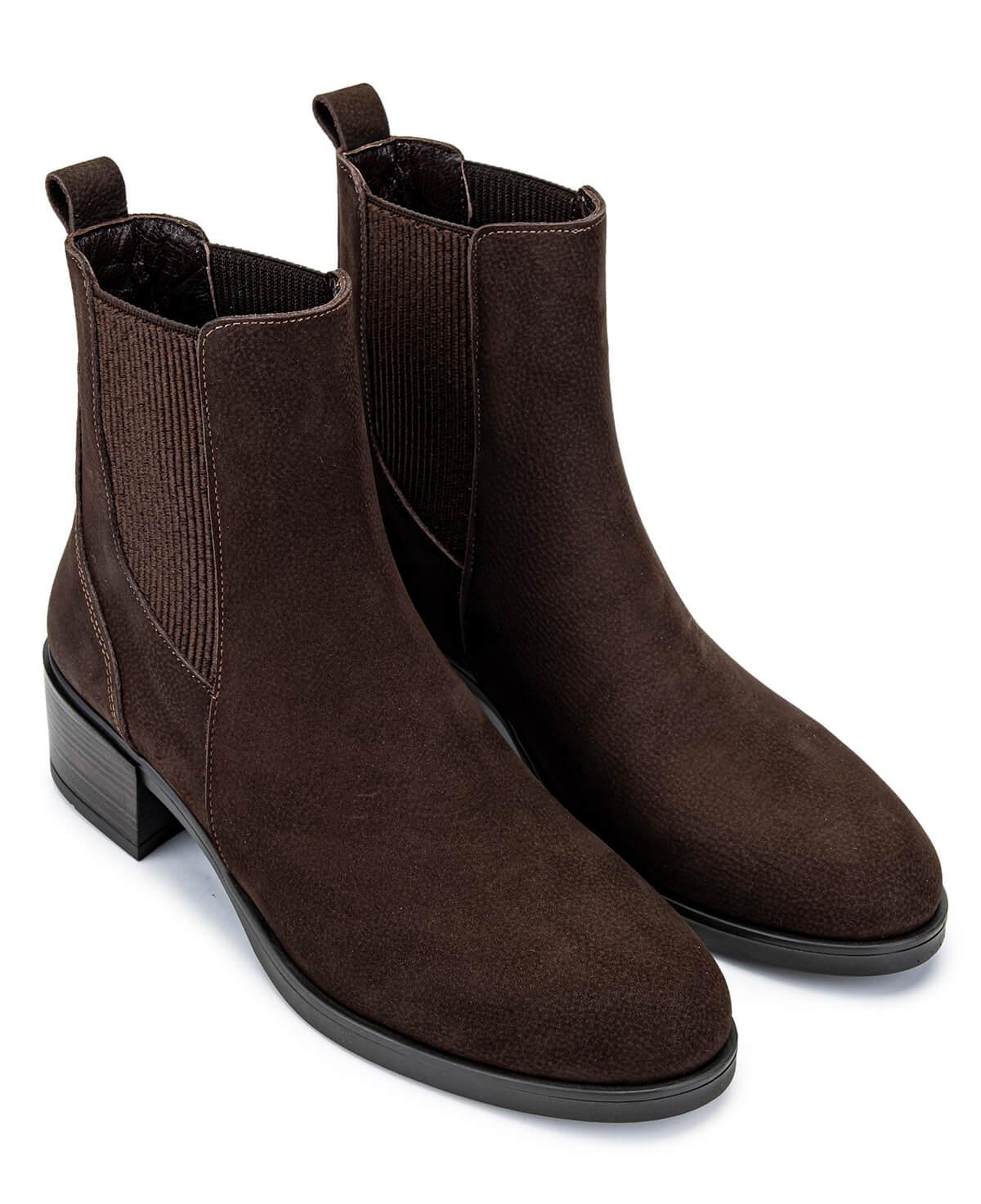 Tamer Tanca Kadın Hakiki Deri Kahverengi Nubuk Topuklu Bot