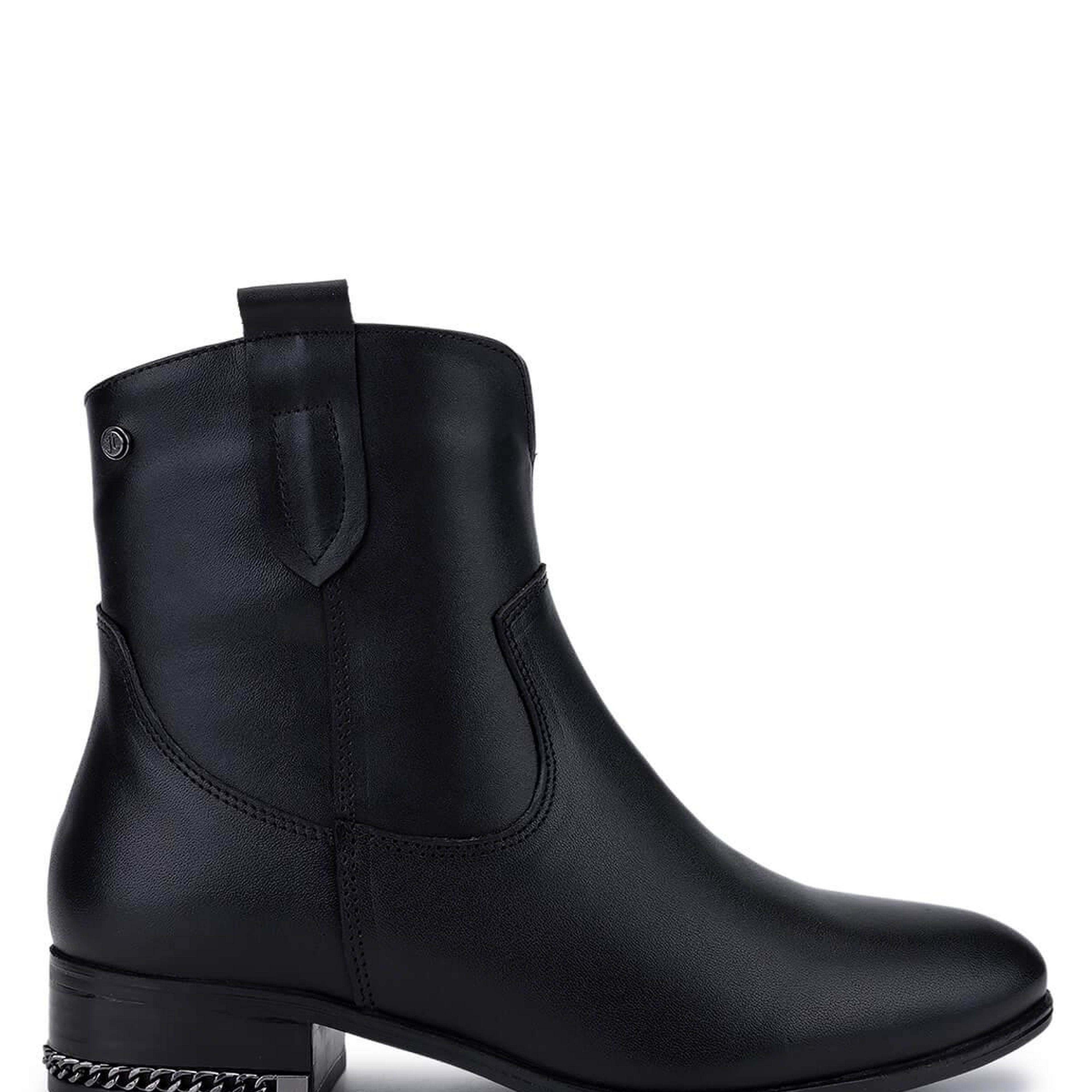 Tamer Tanca Kadın Hakiki Deri Siyah Deri Topuklu Bot