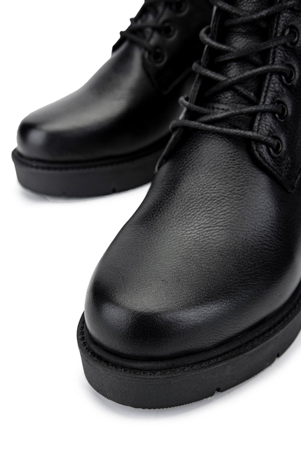 Tamer Tanca Kadın Hakiki Deri Siyah Deri Casual Bot