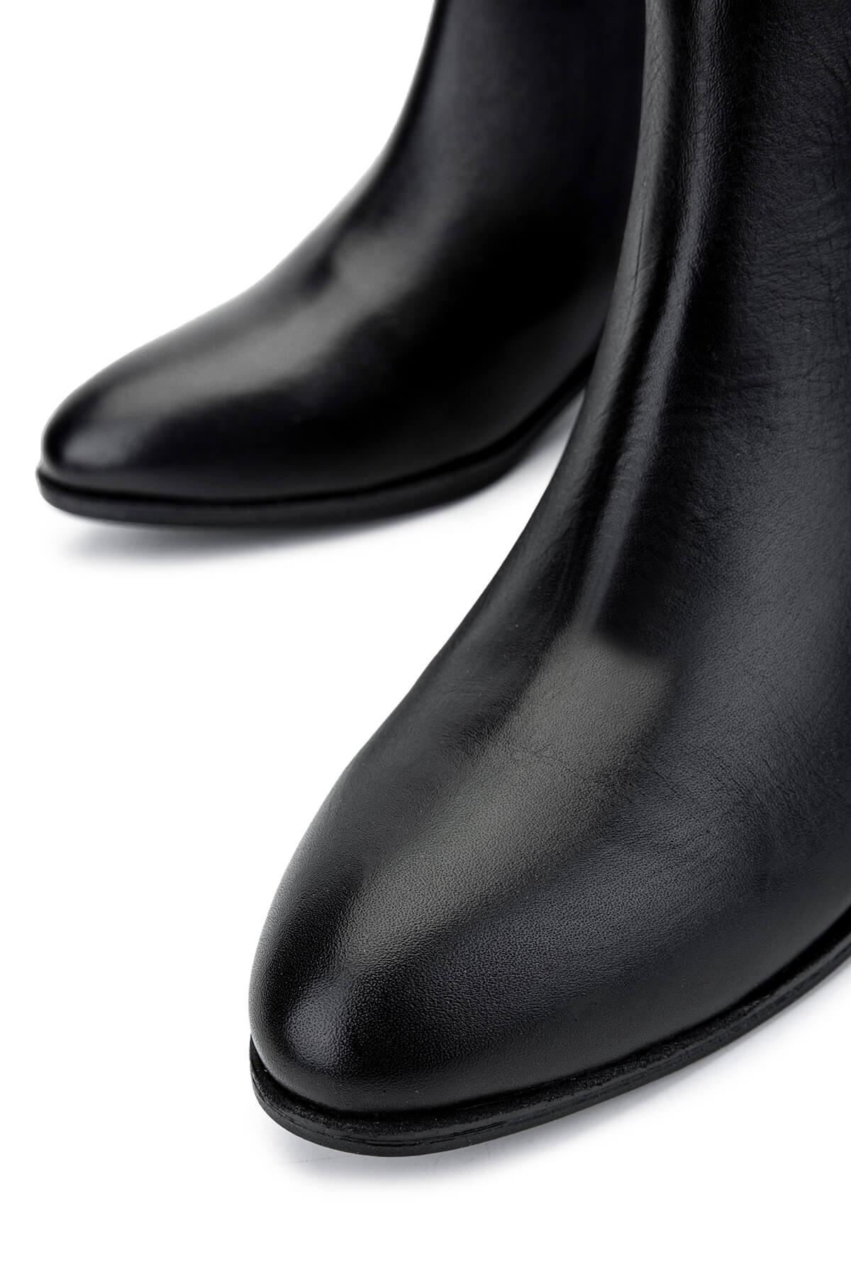 Tamer Tanca Kadın Hakiki Deri Siyah Analin Casual Bot