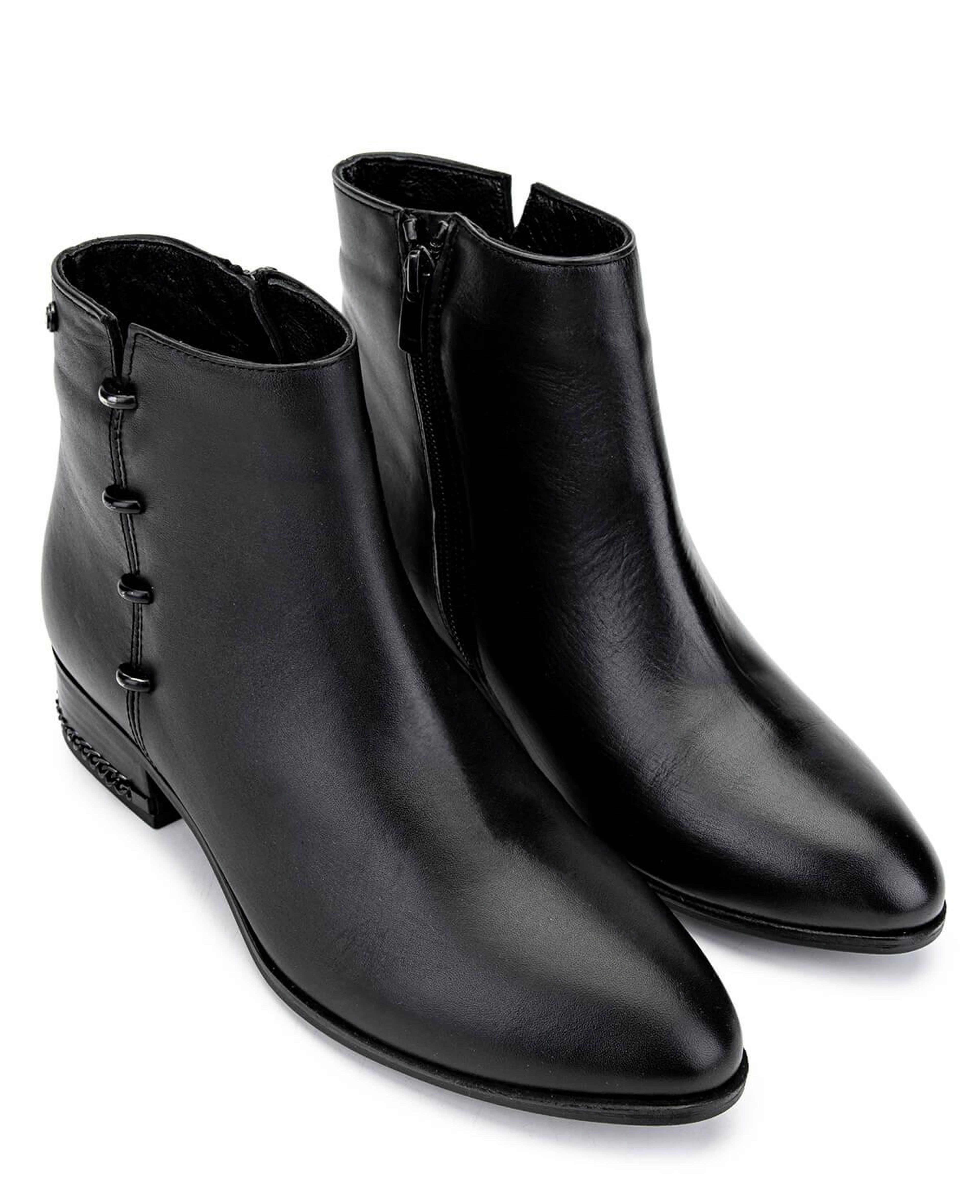 Tamer Tanca Kadın Hakiki Deri Siyah Analin Casual Bot