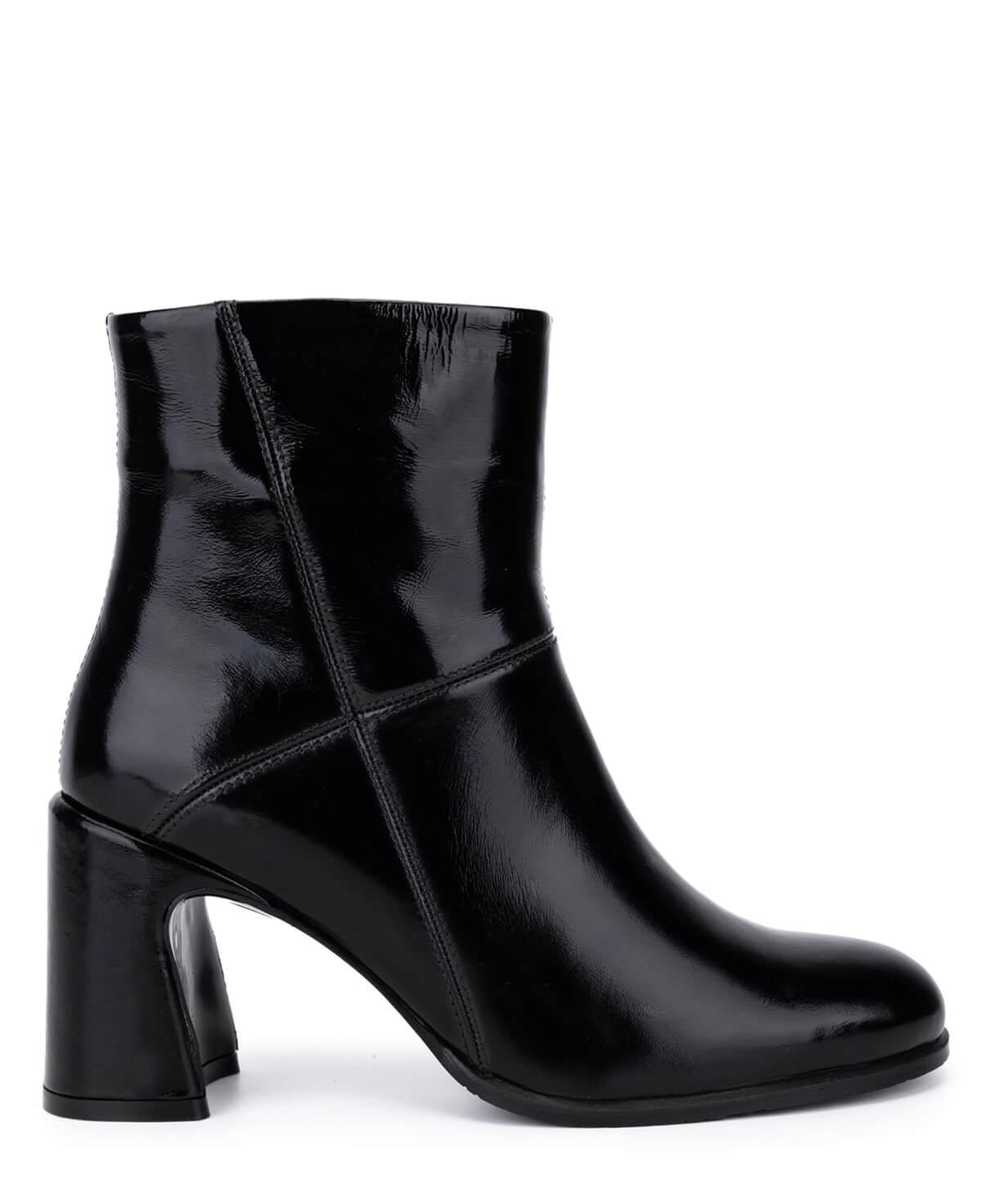 Tamer Tanca Kadın Hakiki Deri Siyah Rugan Klasik Bot