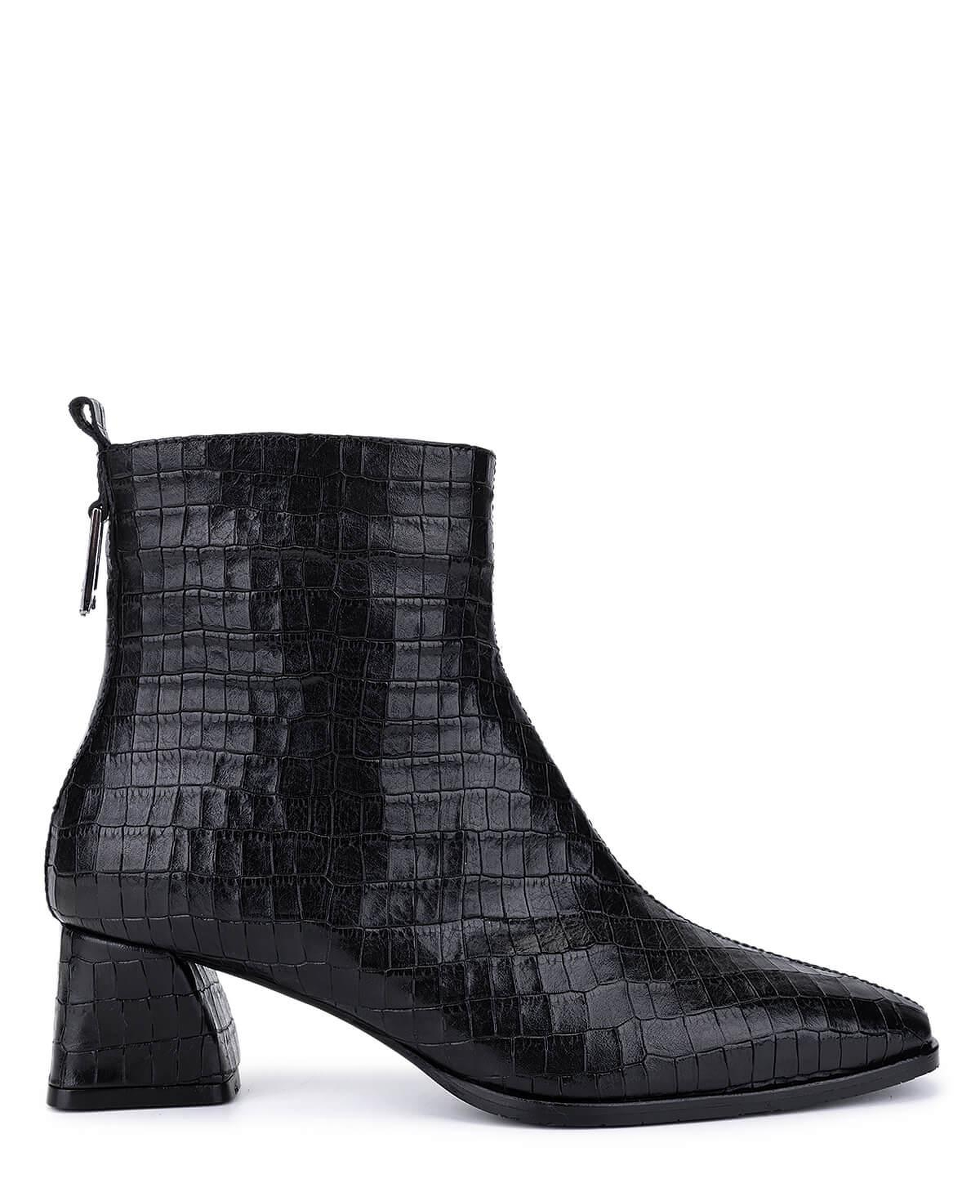 Tamer Tanca Kadın Hakiki Deri Siyah Kroko Klasik Bot