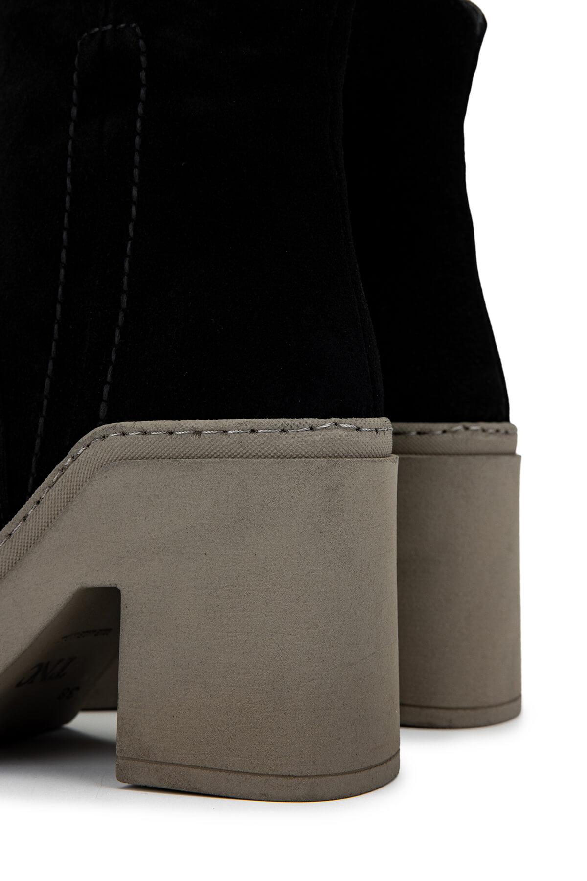 Tamer Tanca Kadın Hakiki Deri Siyah/Haki Casual Bot