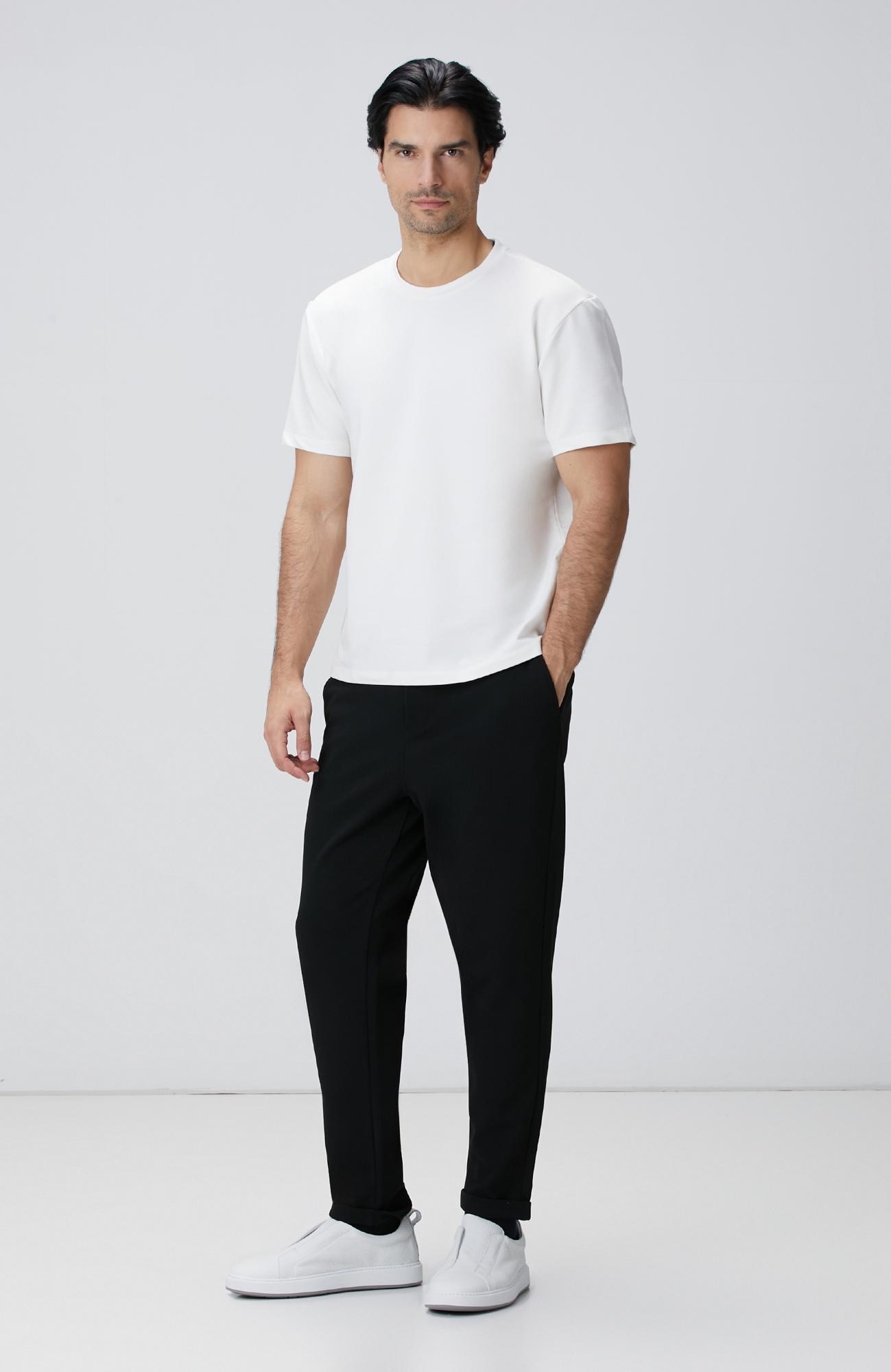 Network Erkek N-Tech Kırık Beyaz Basic T-shirt