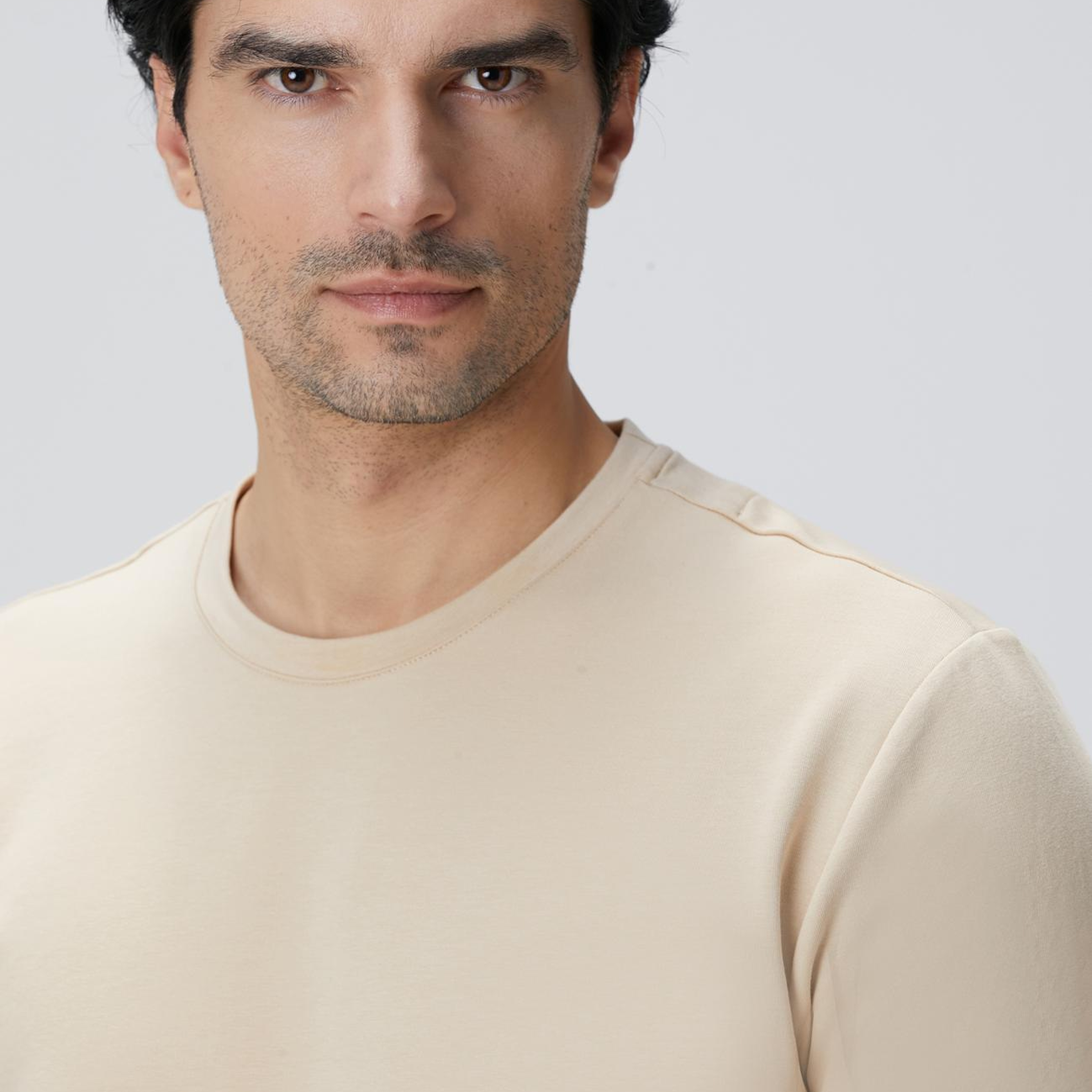 Network Erkek N-Tech Bej Basic T-shirt