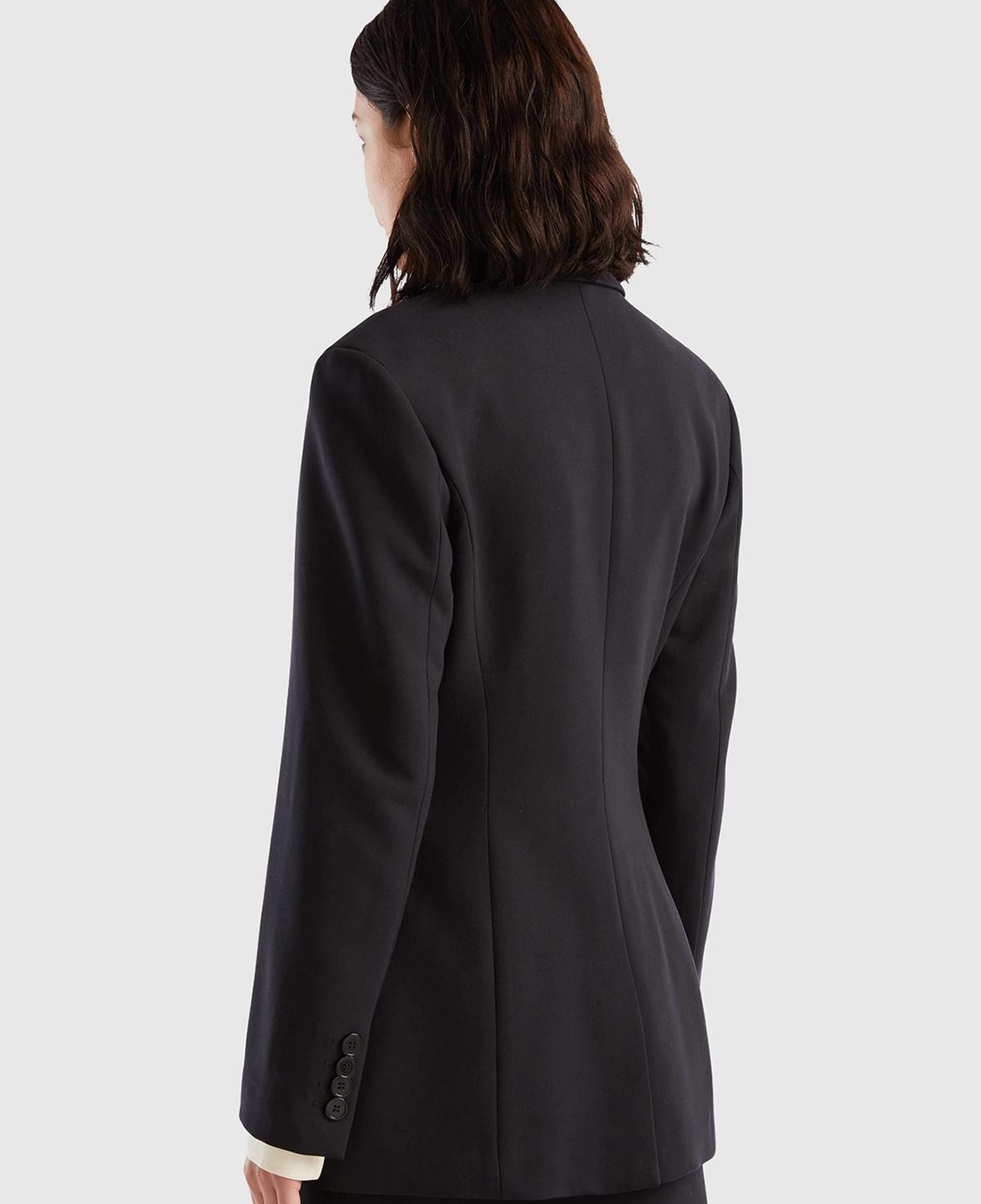 Kadın Siyah Çift Düğmeli Ceket