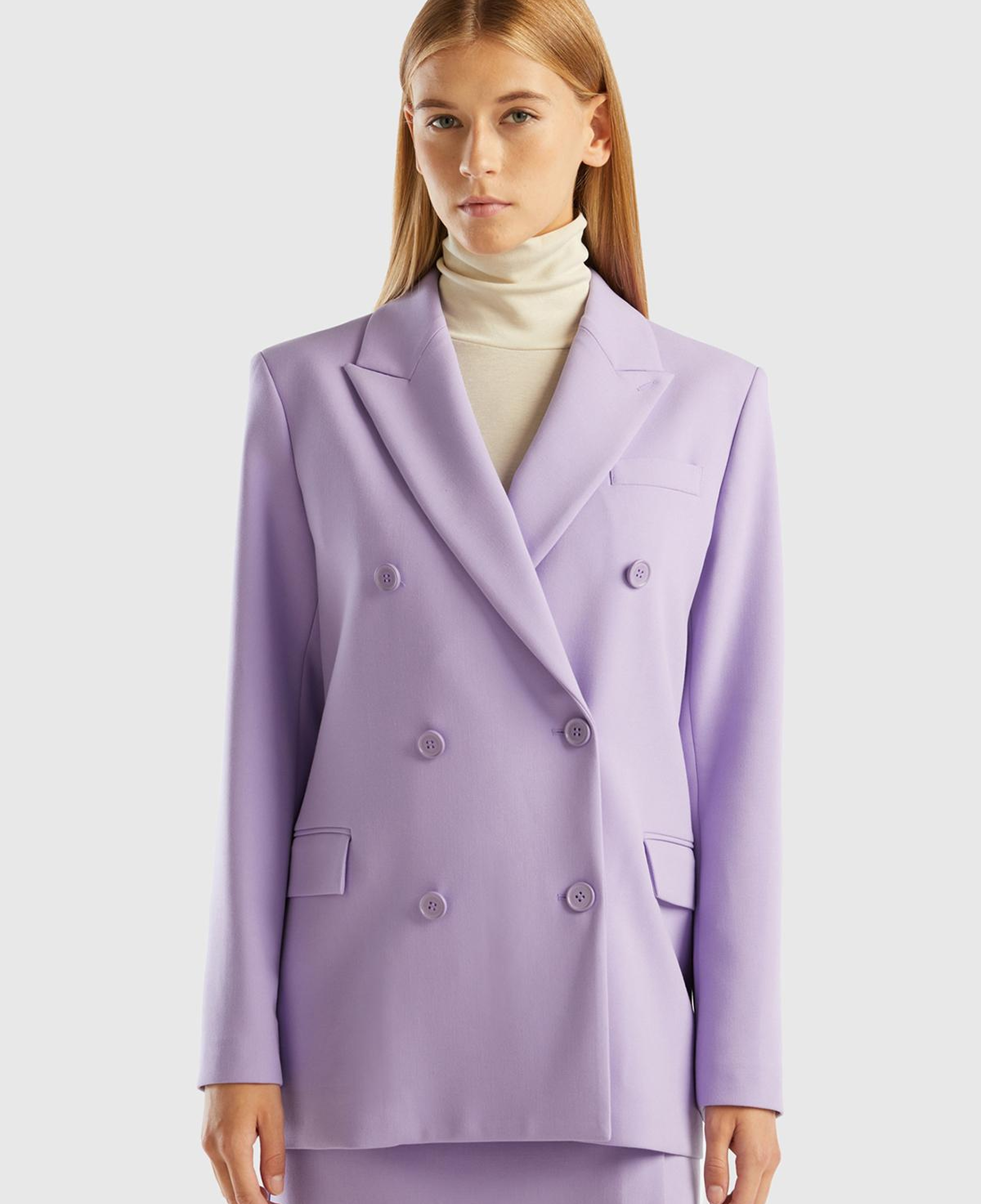 Kadın Lila Kruvaze Ceket