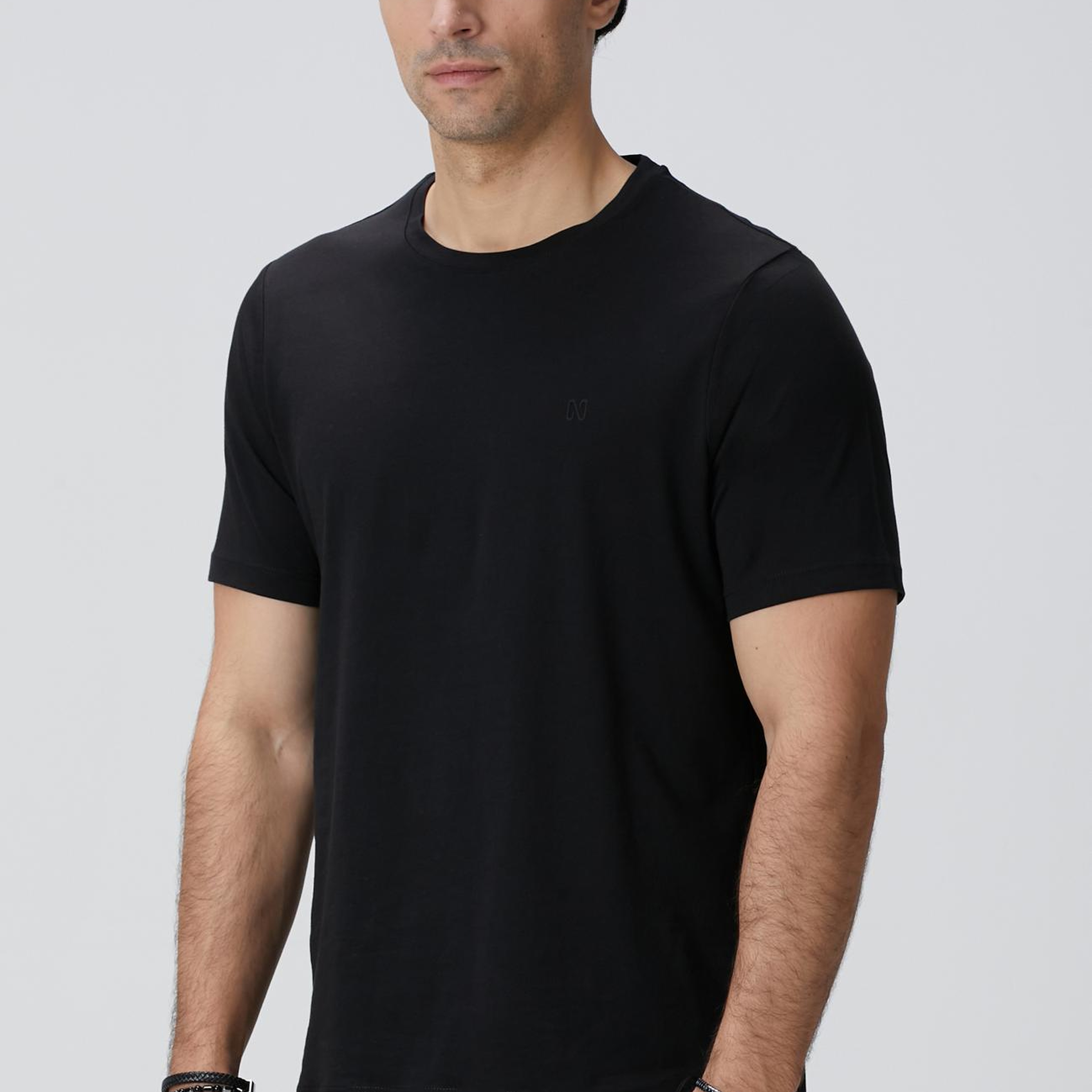 Network Erkek Siyah Basic T-shirt