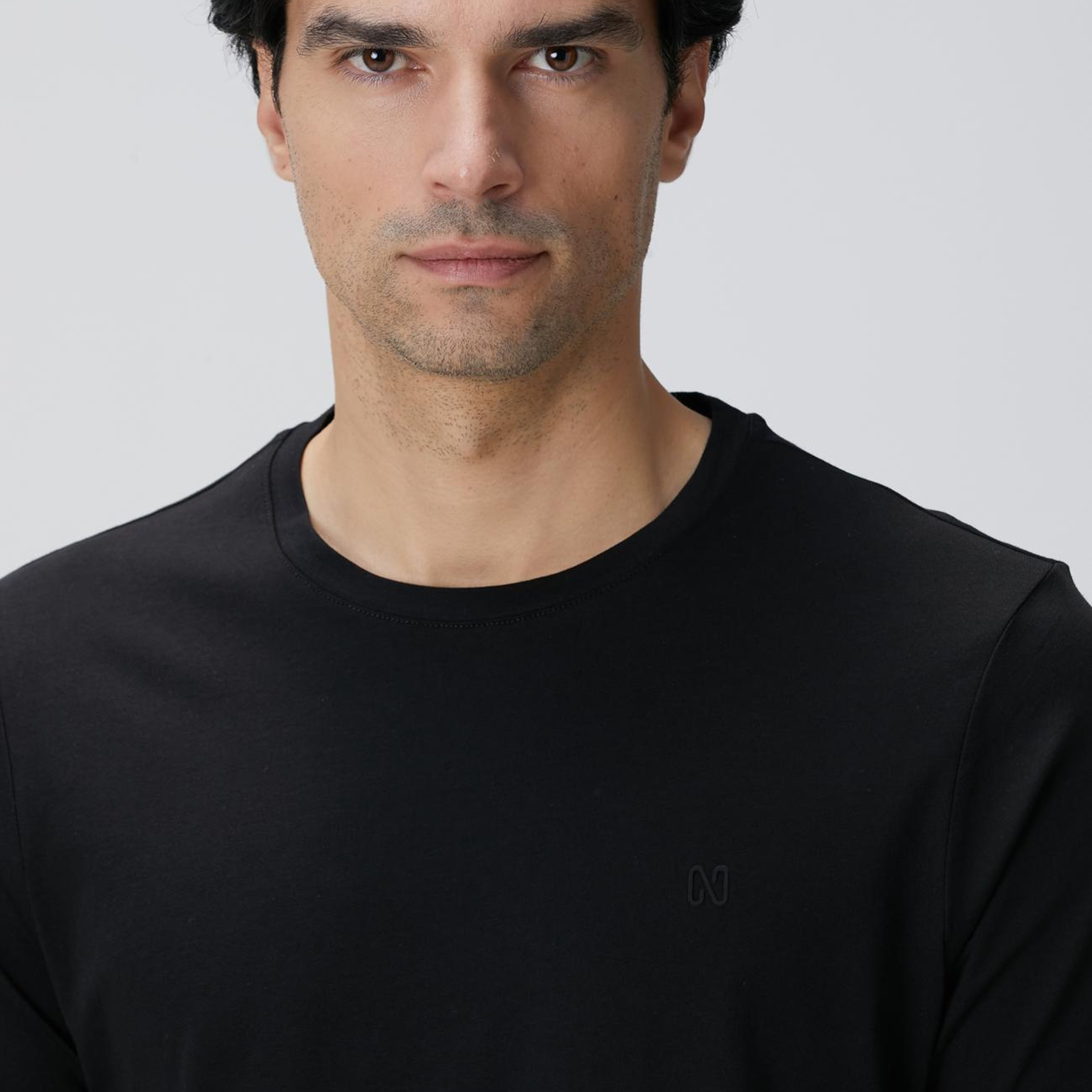 Network Erkek Siyah Basic T-shirt