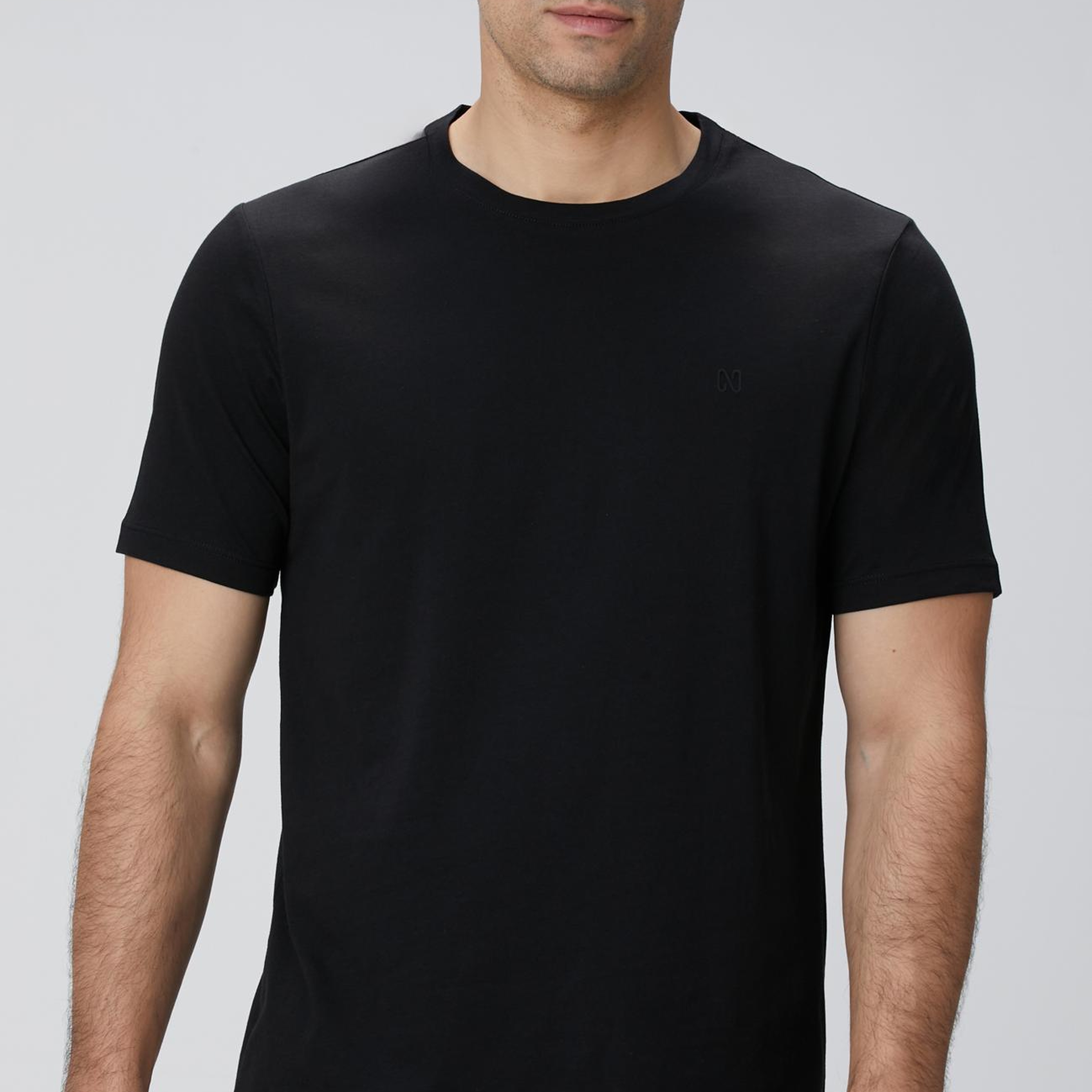 Network Erkek Siyah Basic T-shirt