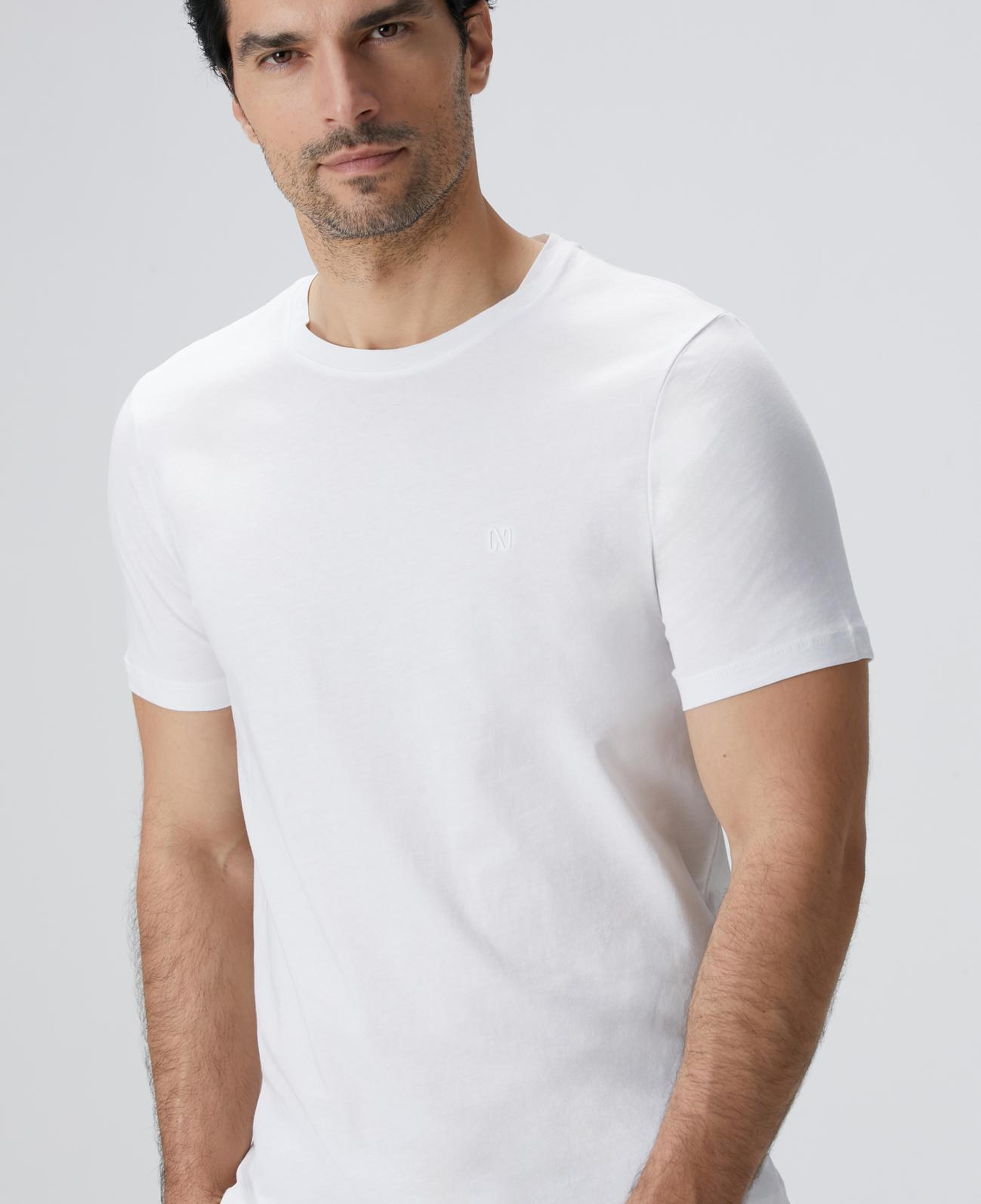 Network Erkek Beyaz Basic T-shirt