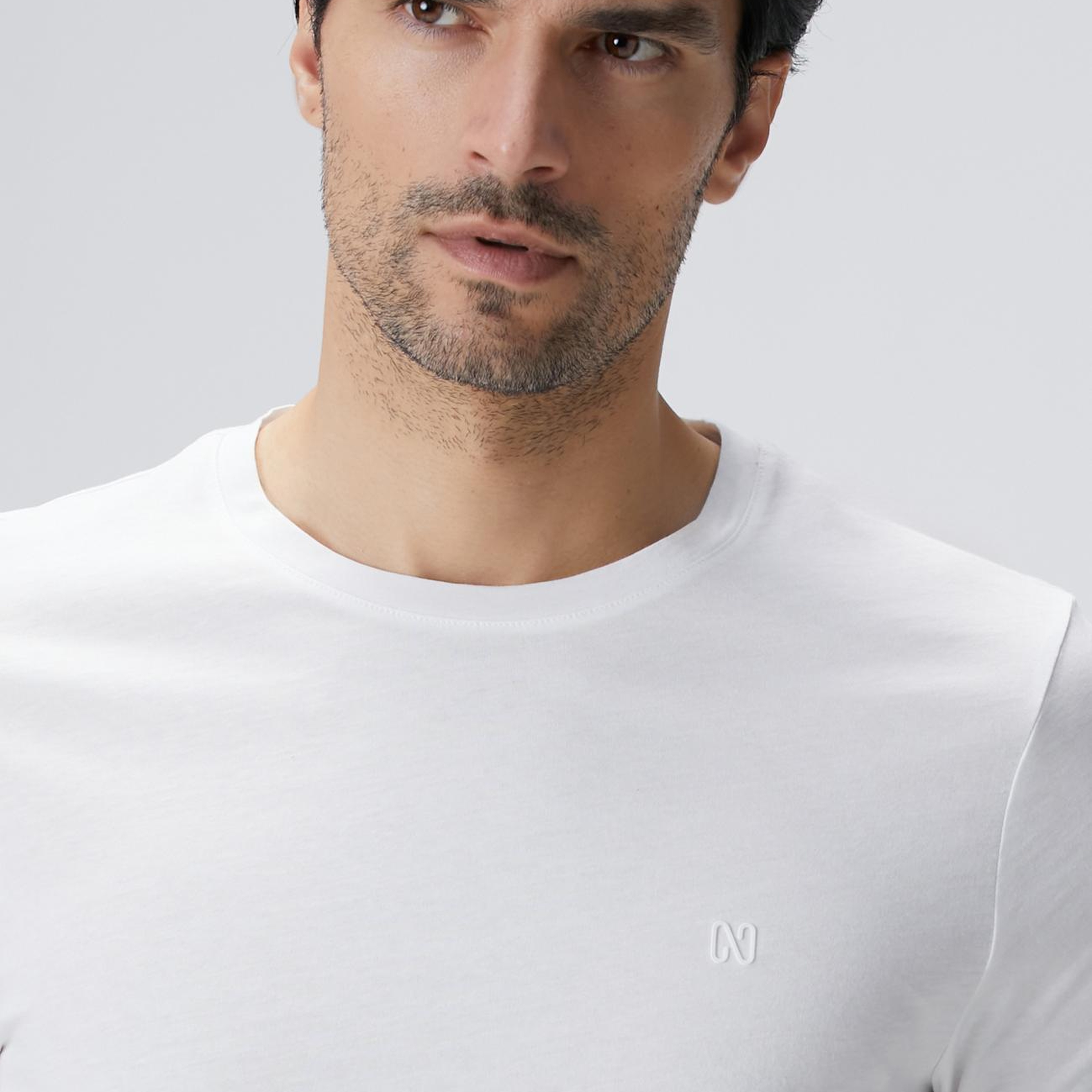 Network Erkek Beyaz Basic T-shirt