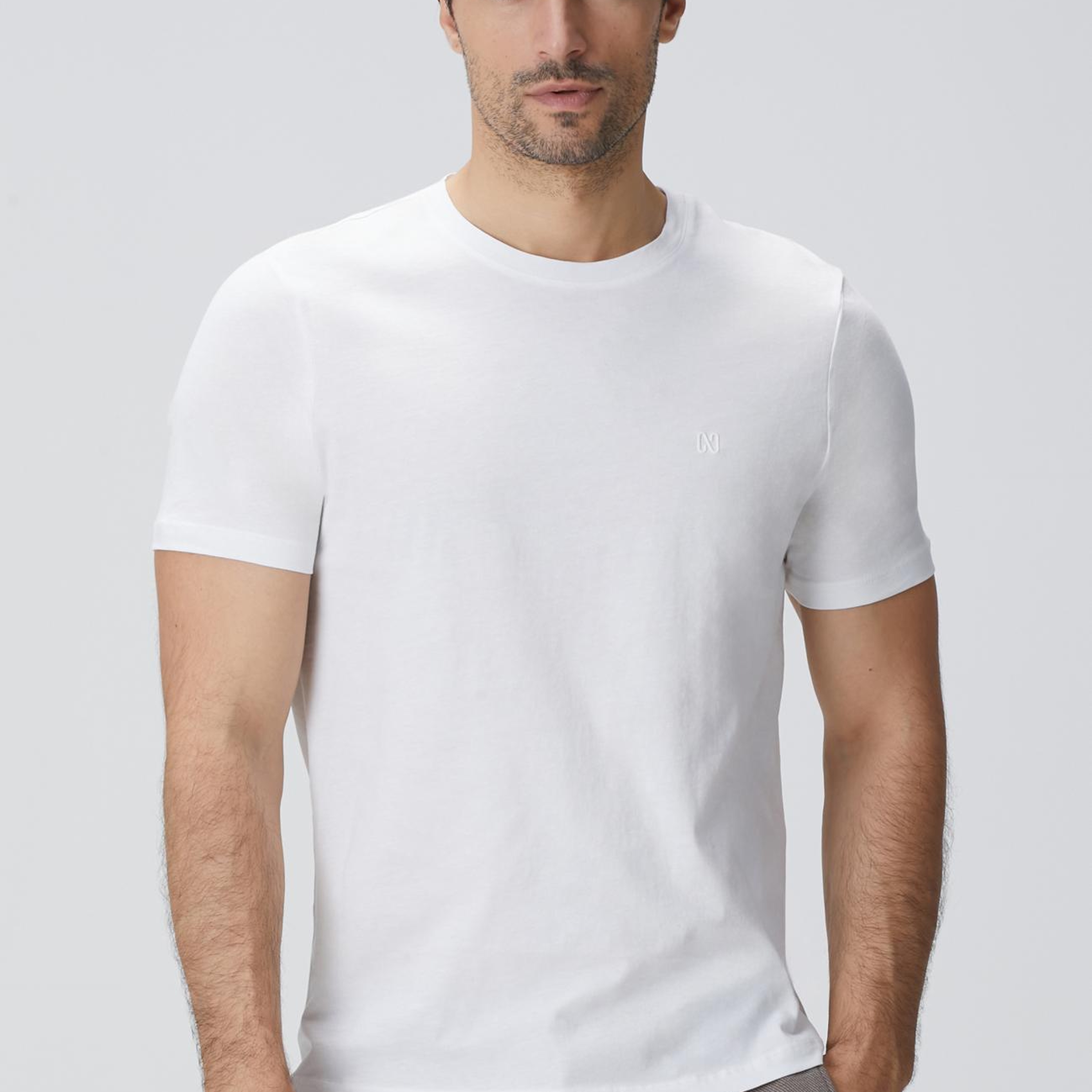 Network Erkek Beyaz Basic T-shirt