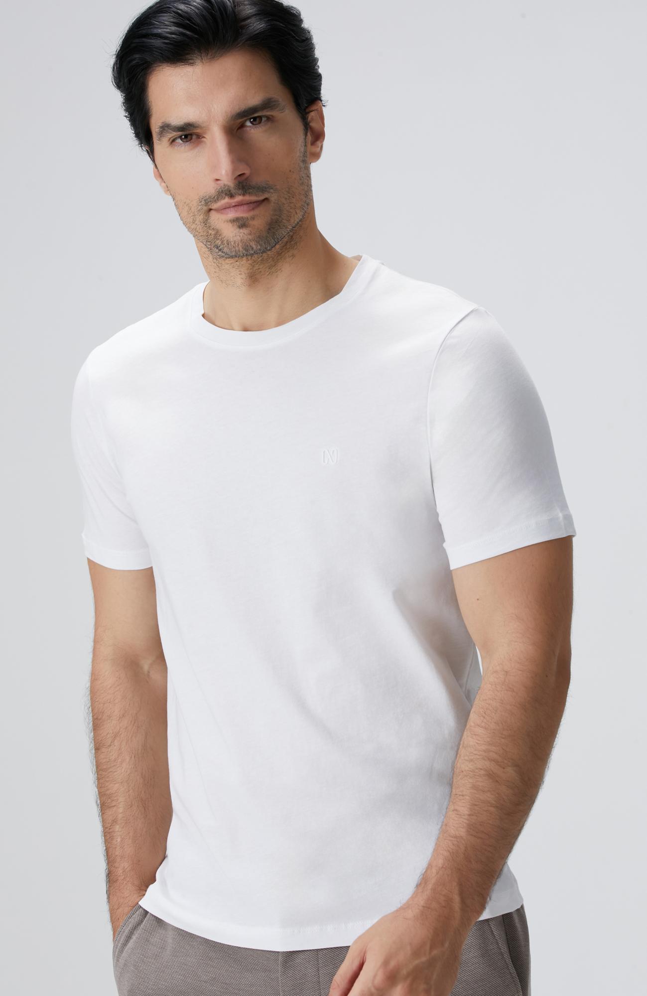 Network Erkek Beyaz Basic T-shirt