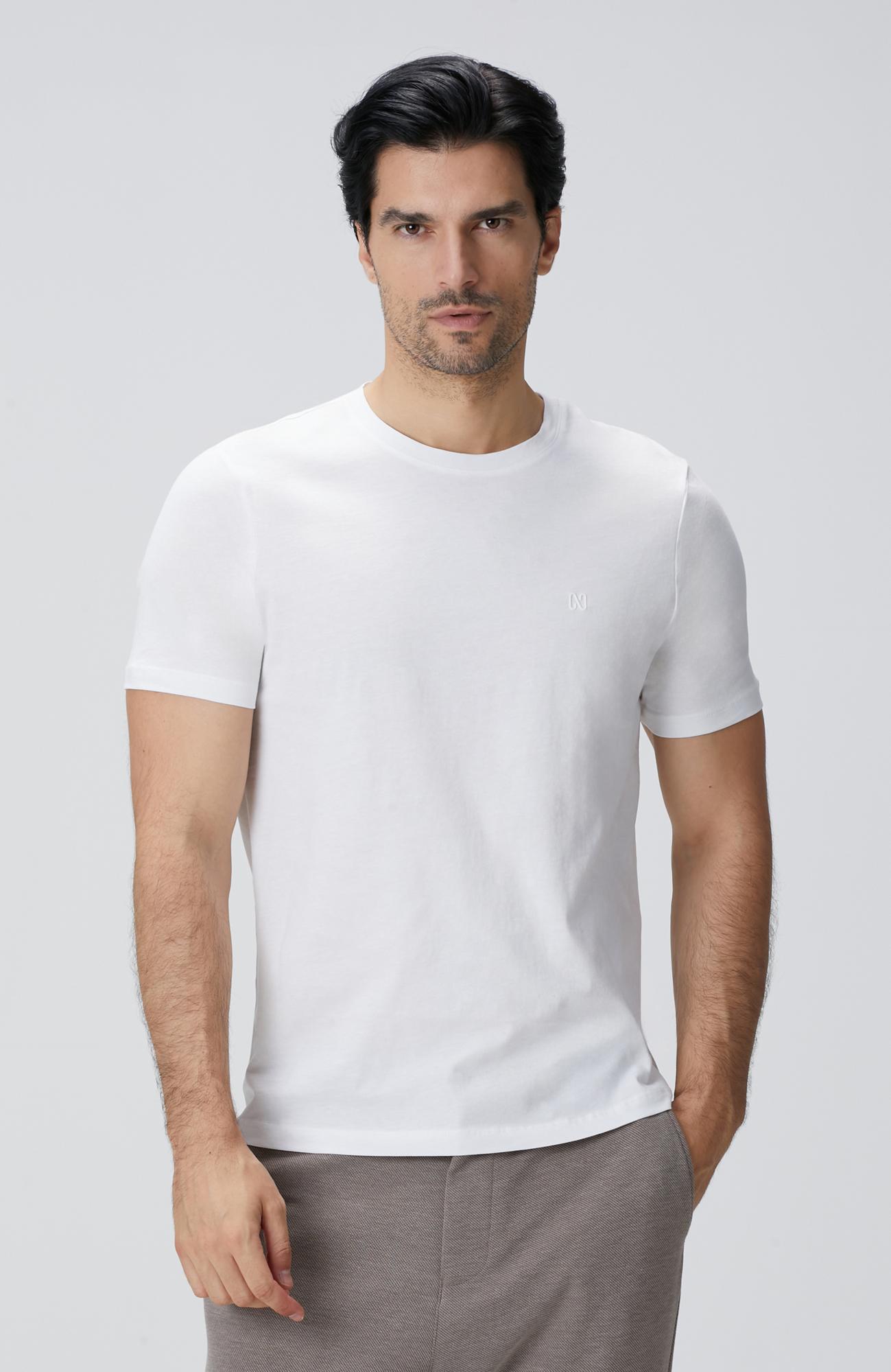 Network Erkek Beyaz Basic T-shirt
