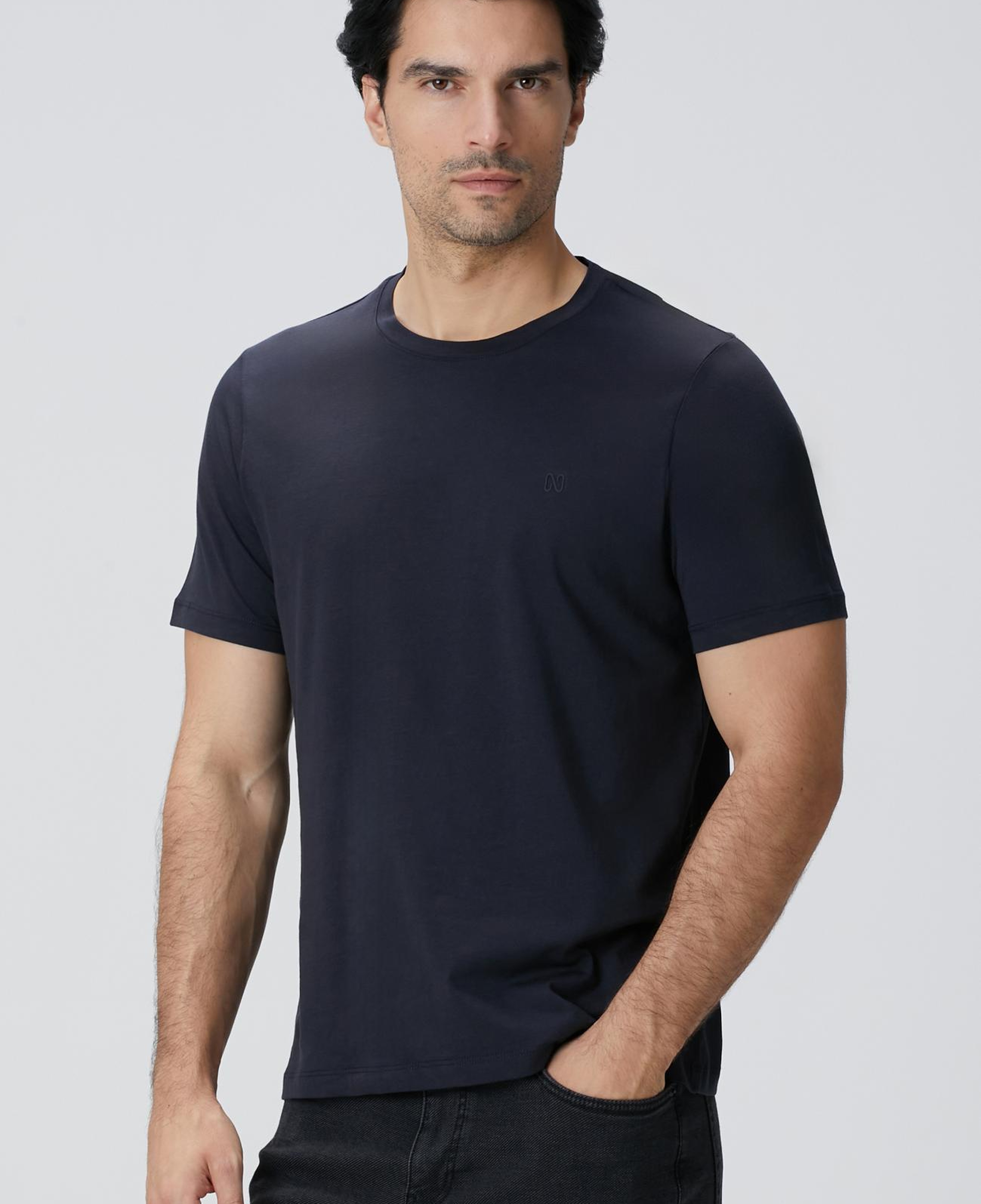 Network Erkek Lacivert Basic T-shirt