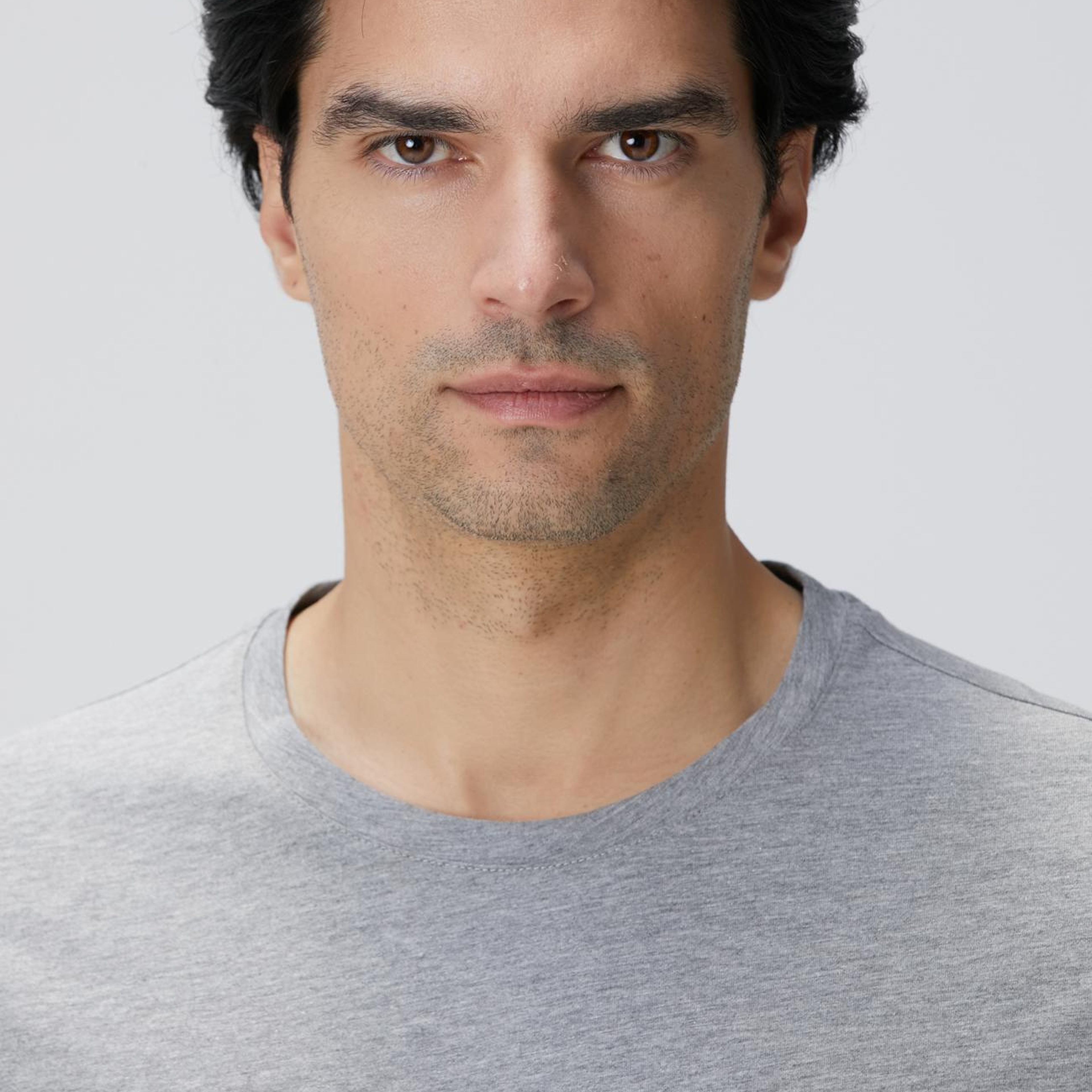 Network Erkek Gri Melanj Basic T-shirt