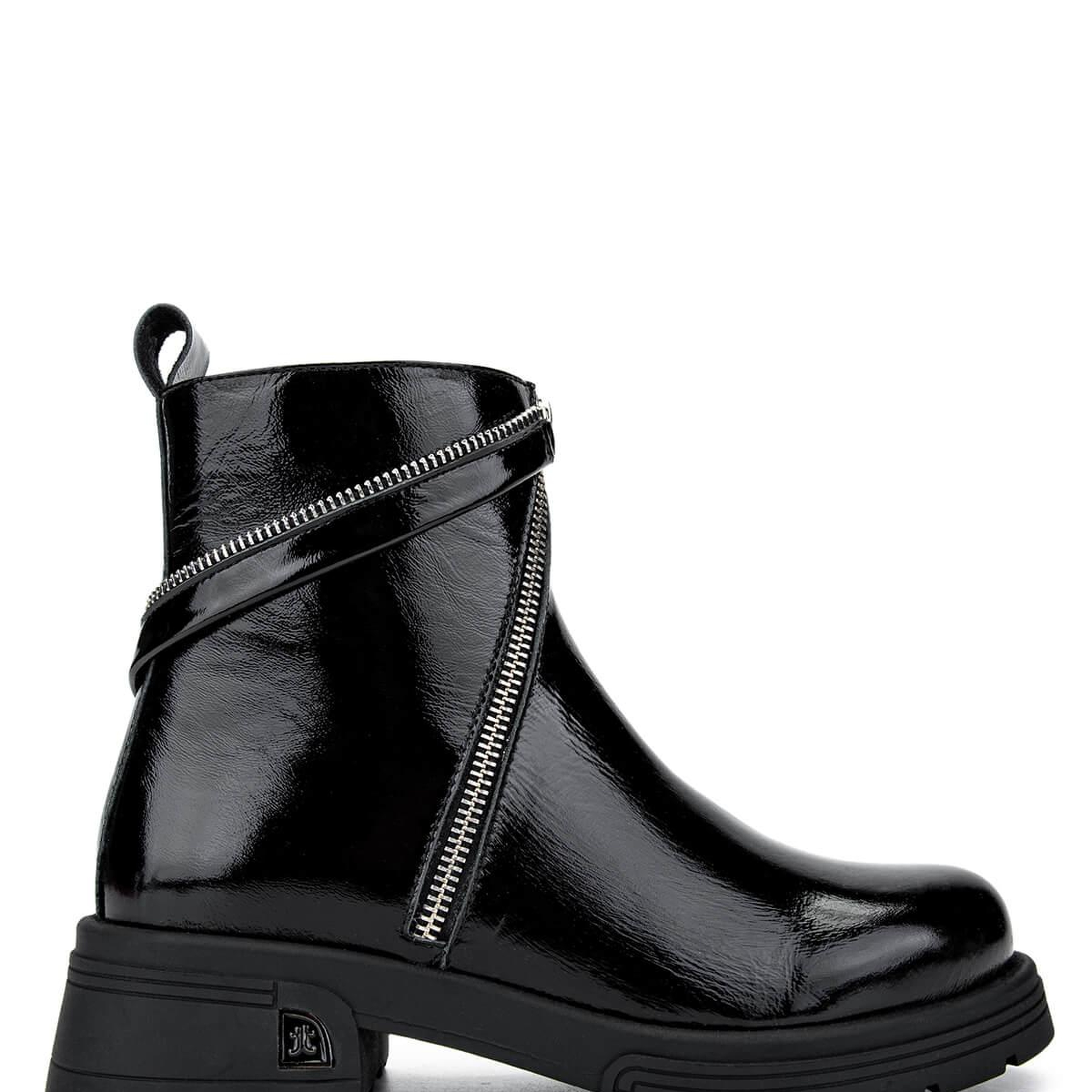 Tamer Tanca Kadın Hakiki Deri Siyah Rugan Casual Bot