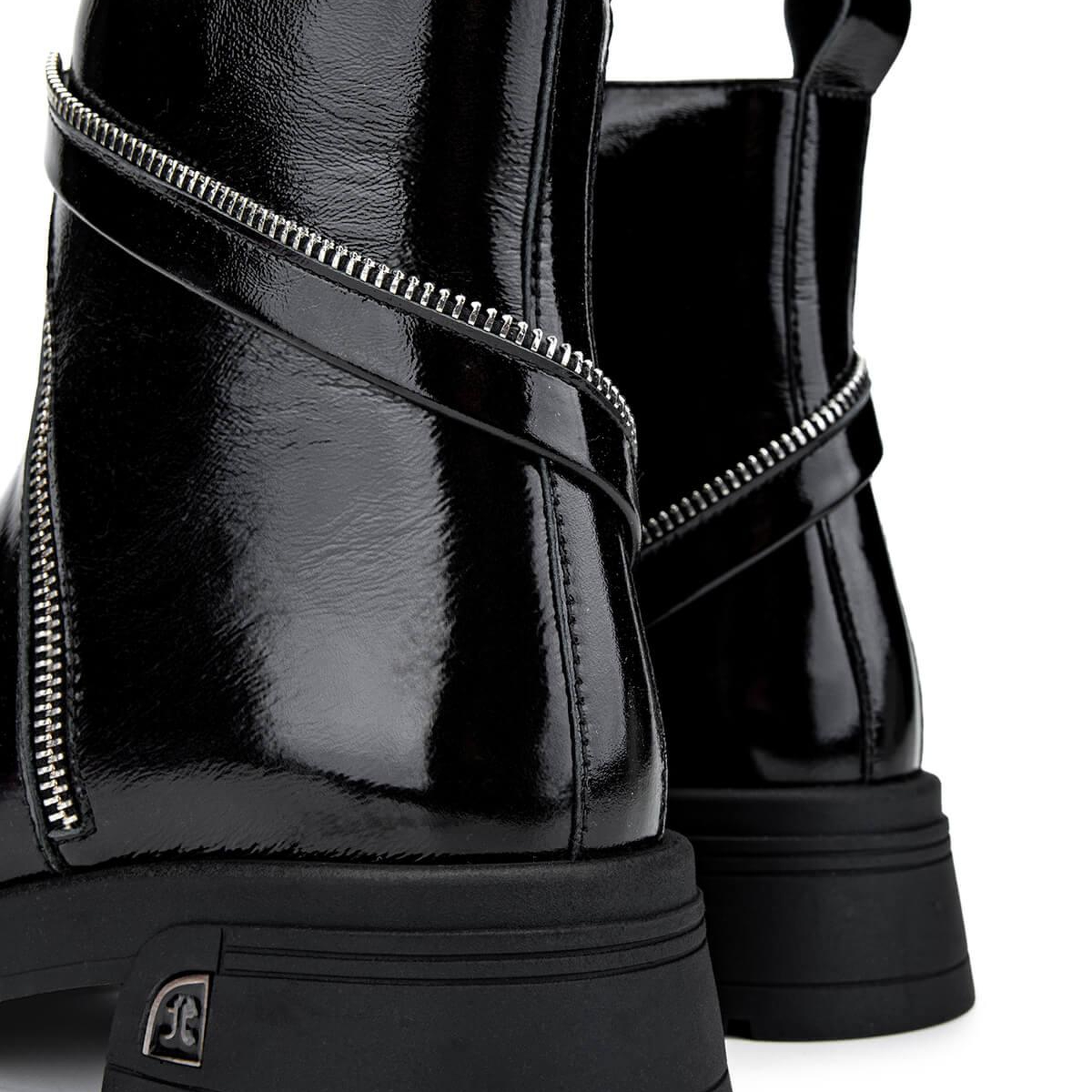 Tamer Tanca Kadın Hakiki Deri Siyah Rugan Casual Bot