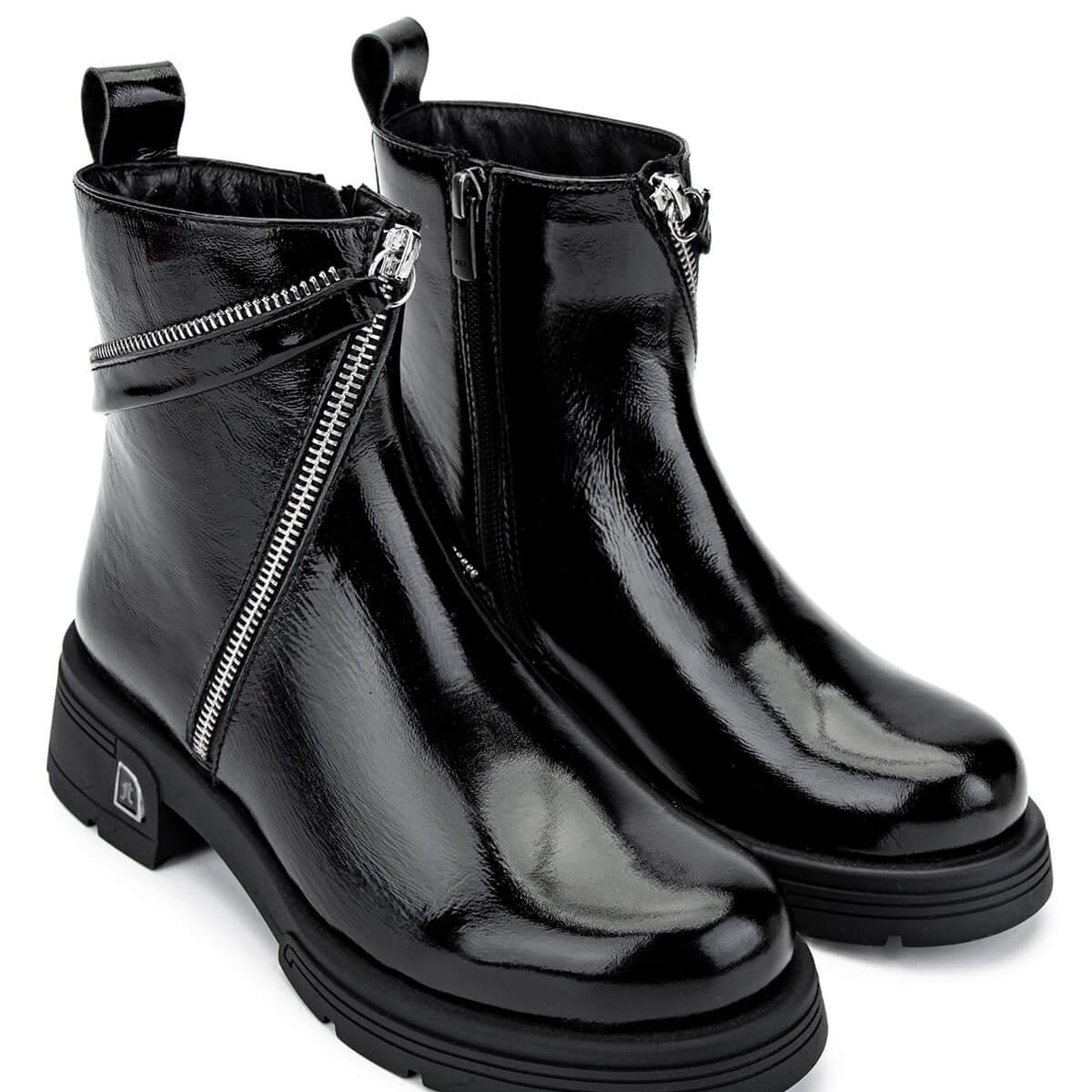 Tamer Tanca Kadın Hakiki Deri Siyah Rugan Casual Bot