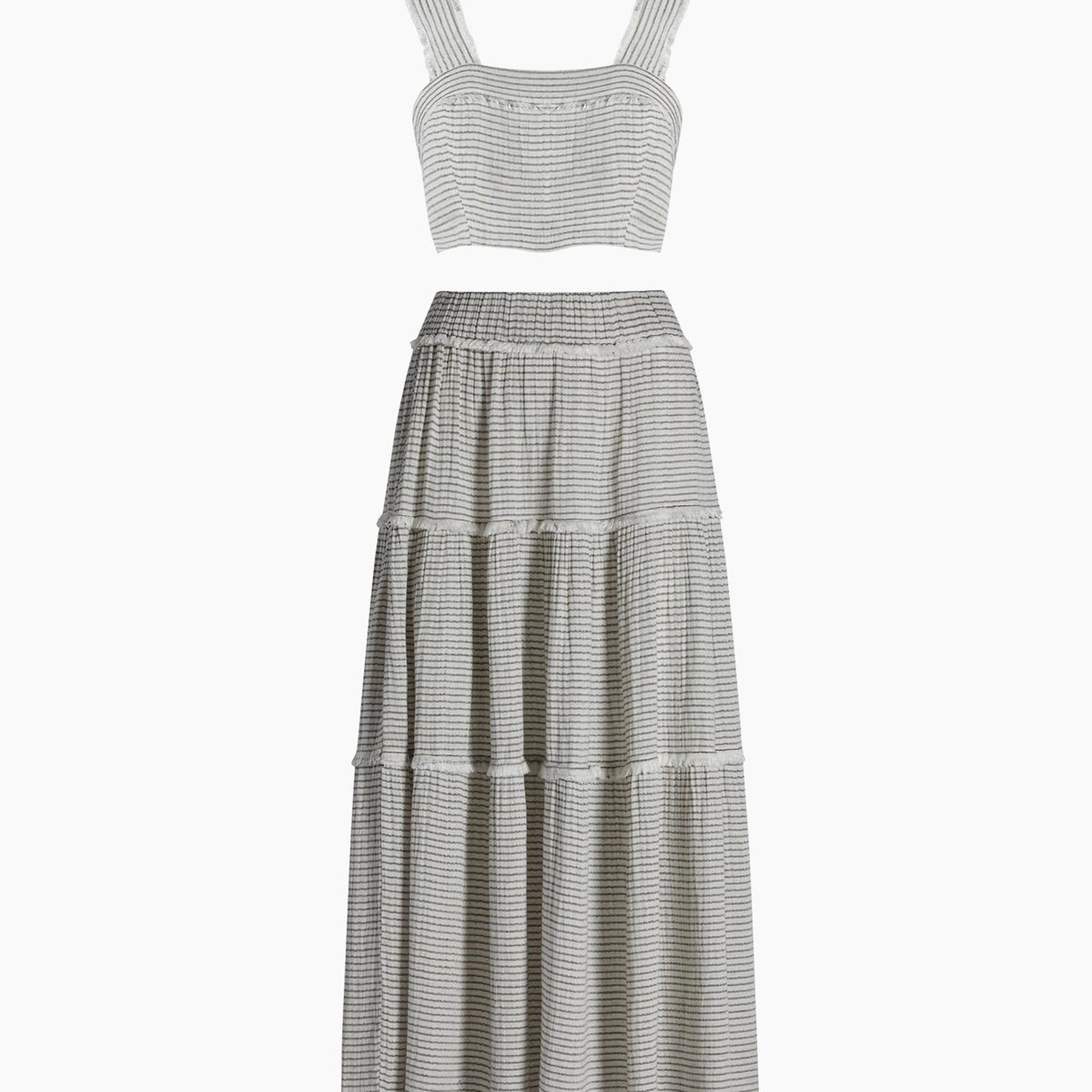 İKİKIZ Siyah Çizgili Etek Takım Kadın Siyah