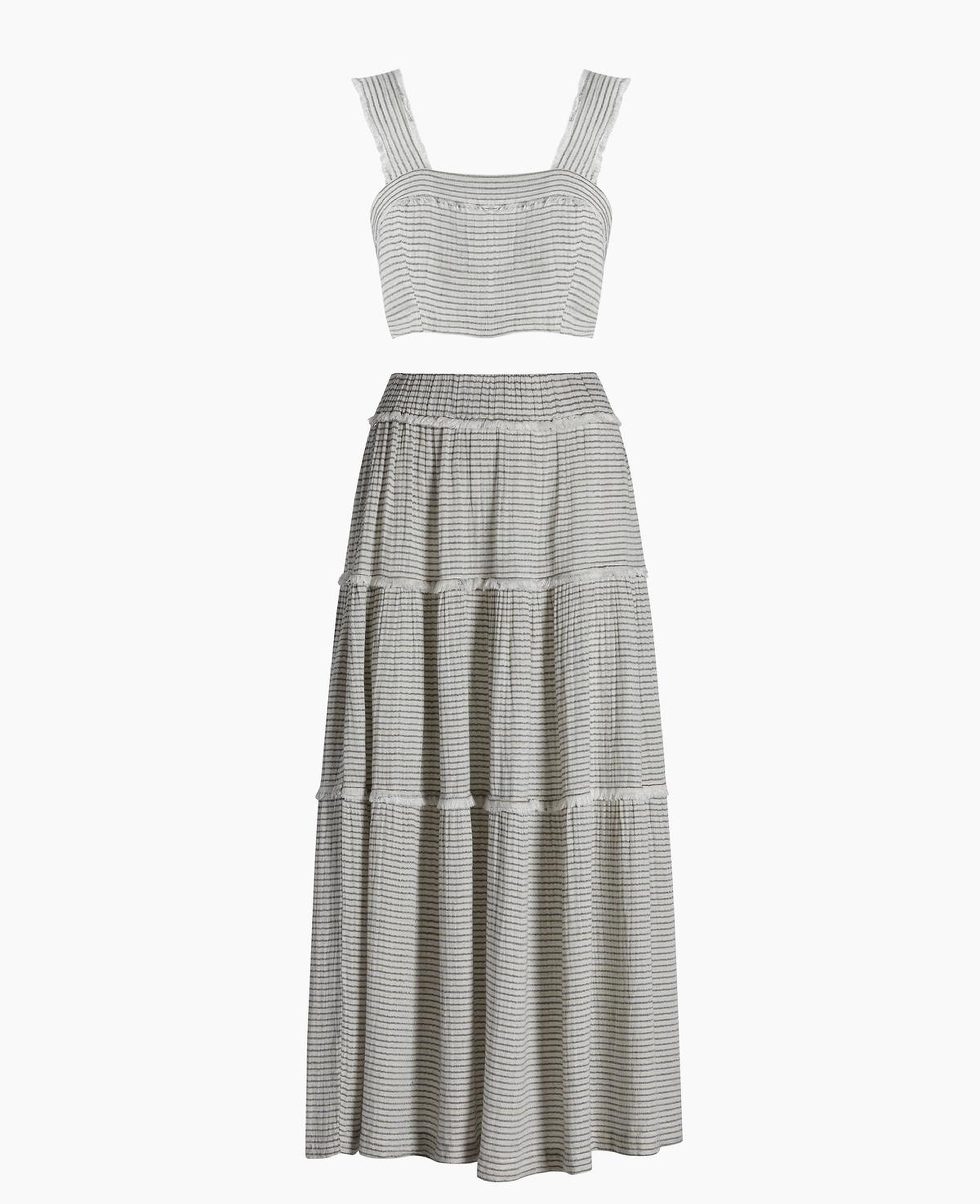 İKİKIZ Siyah Çizgili Etek Takım Kadın Siyah