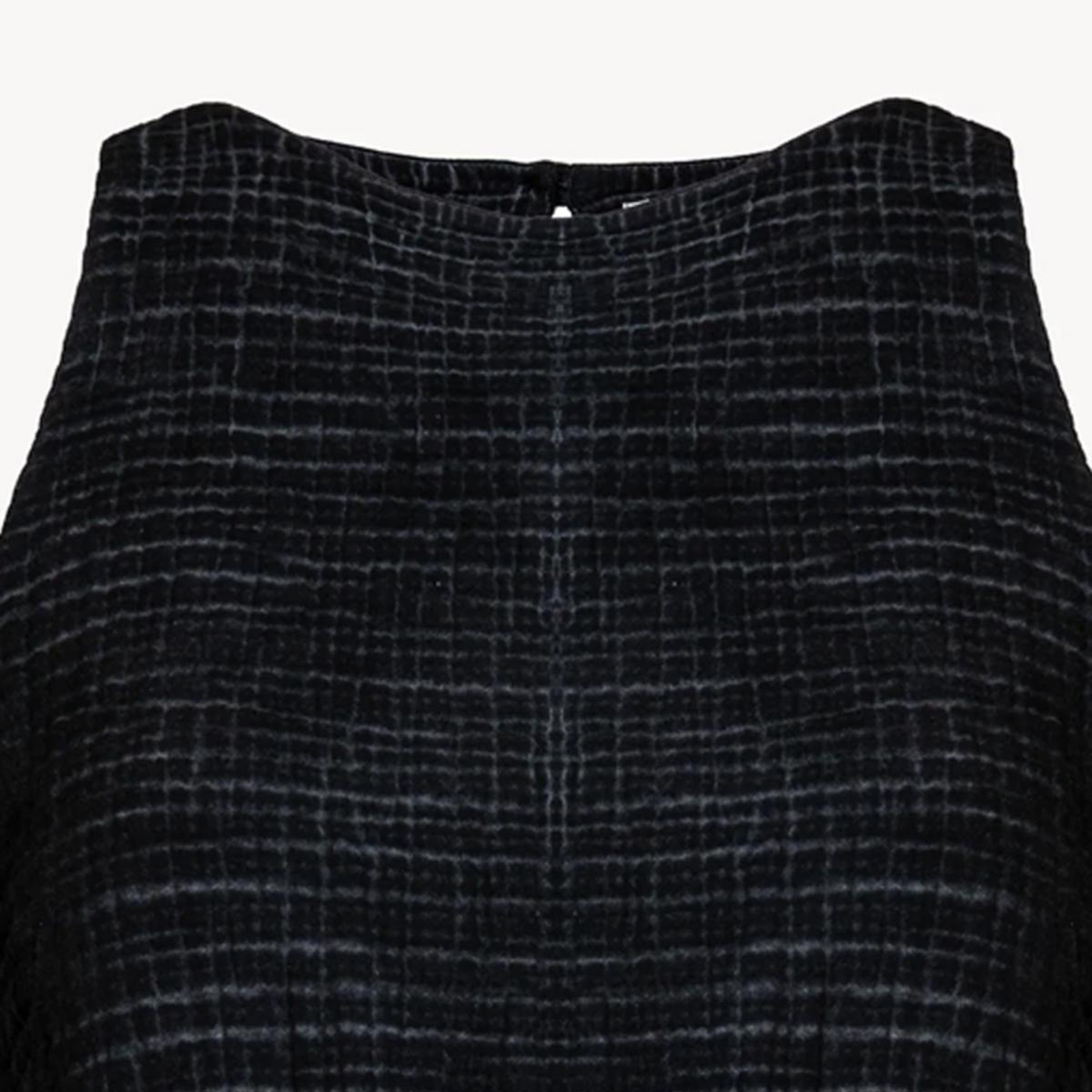 İKİKIZ Crinkle Crop Bluz Kadın Siyah