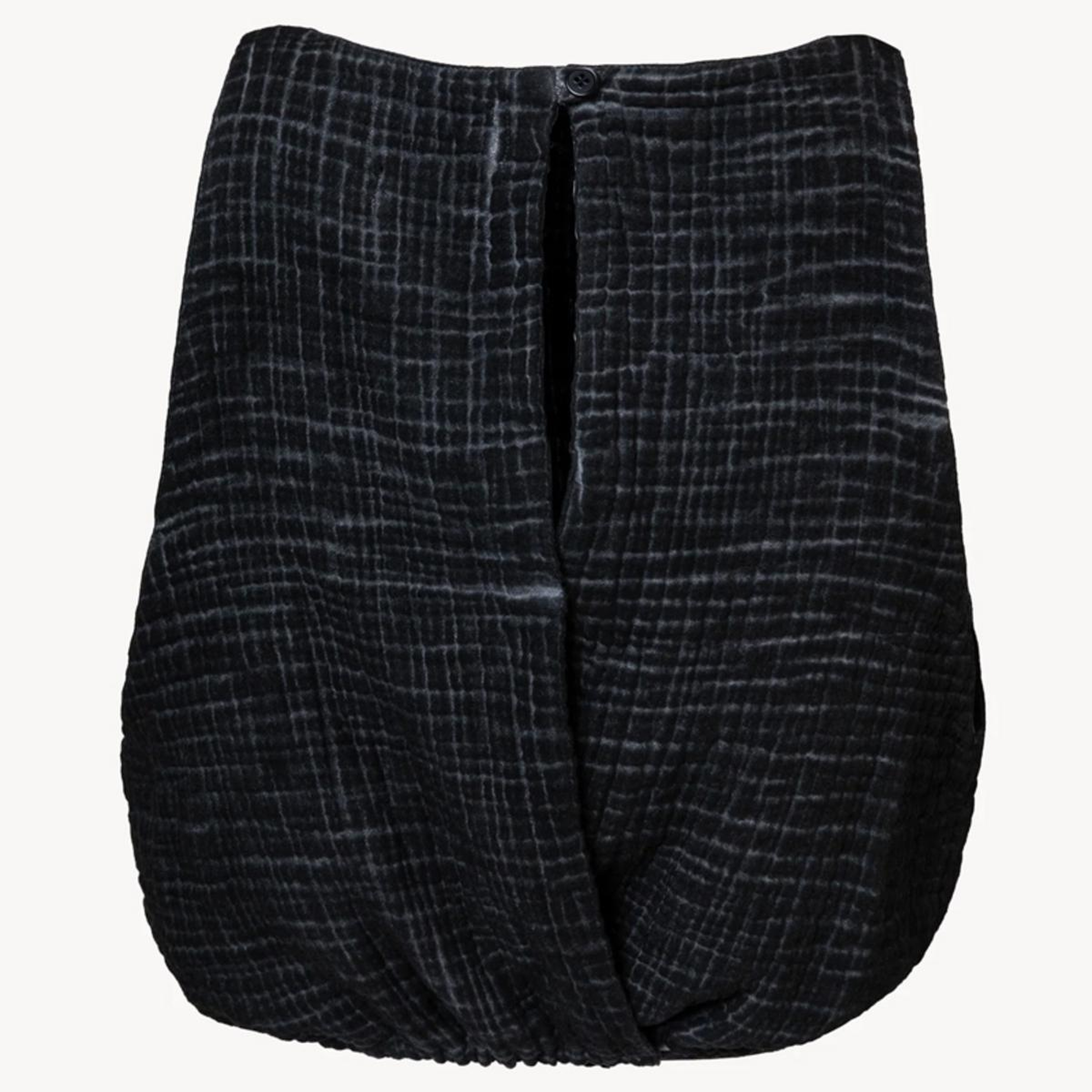 İKİKIZ Crinkle Crop Bluz Kadın Siyah