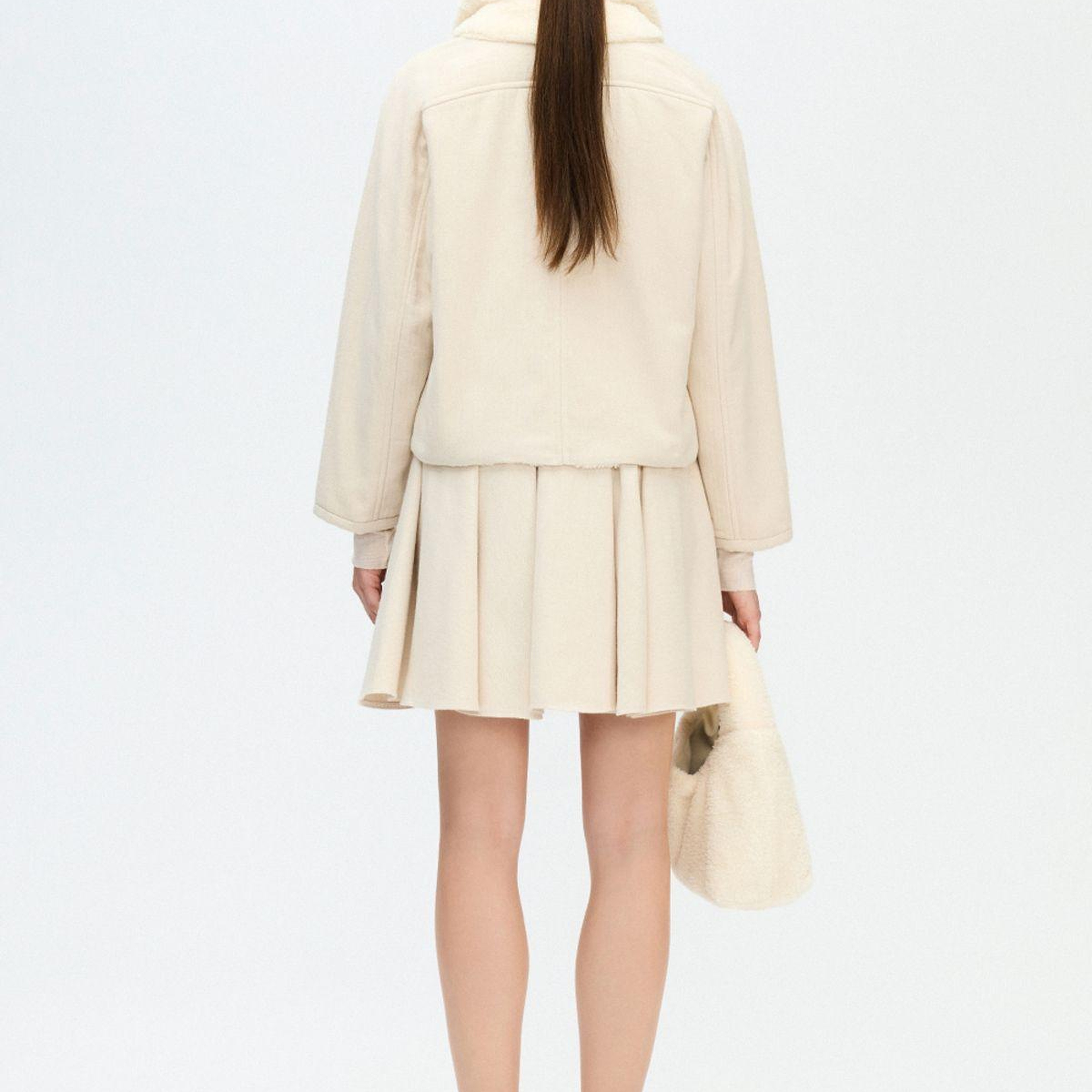 İKİKIZ Balıksırtı Etek Kadın Bej