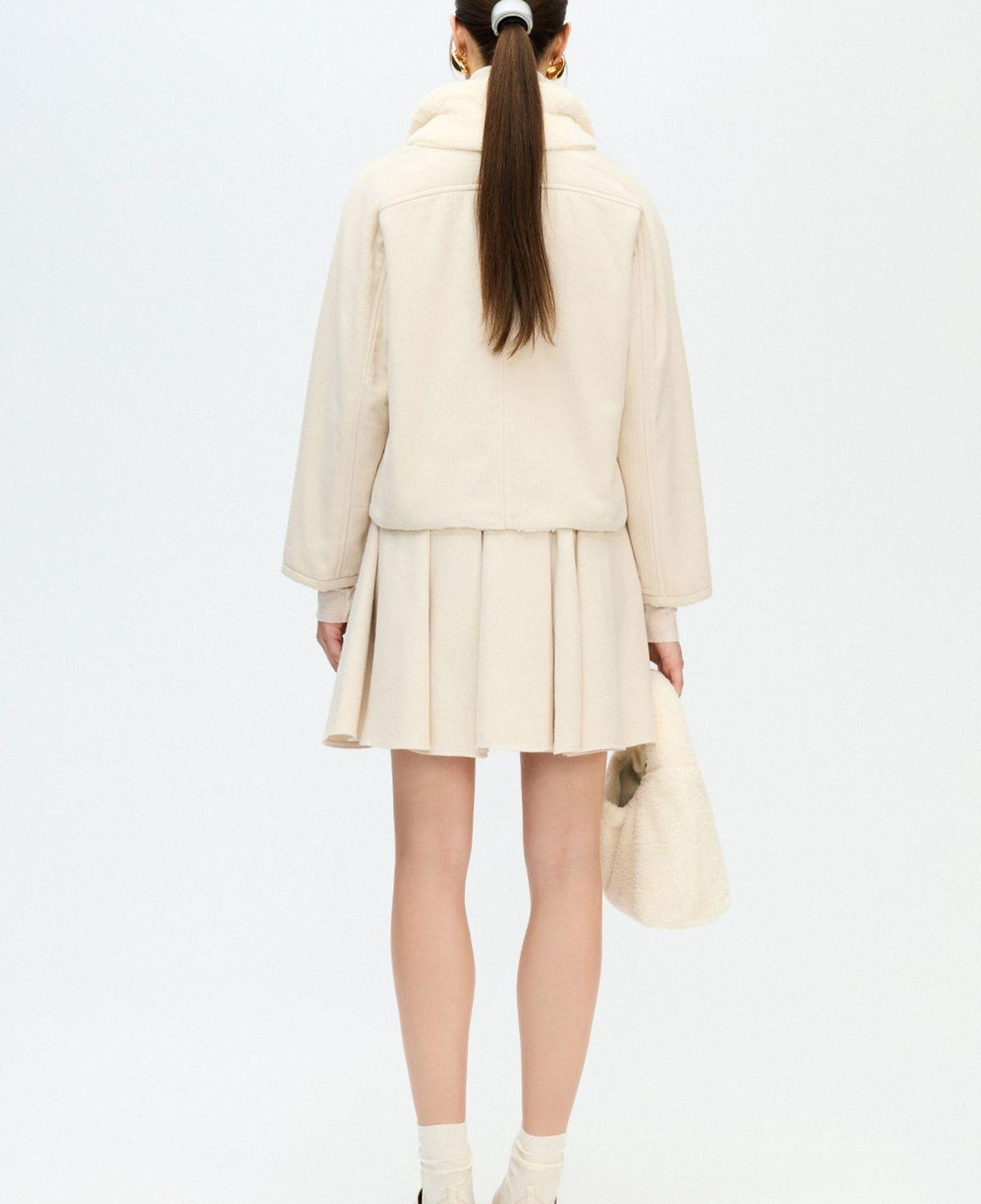 İKİKIZ Balıksırtı Etek Kadın Bej