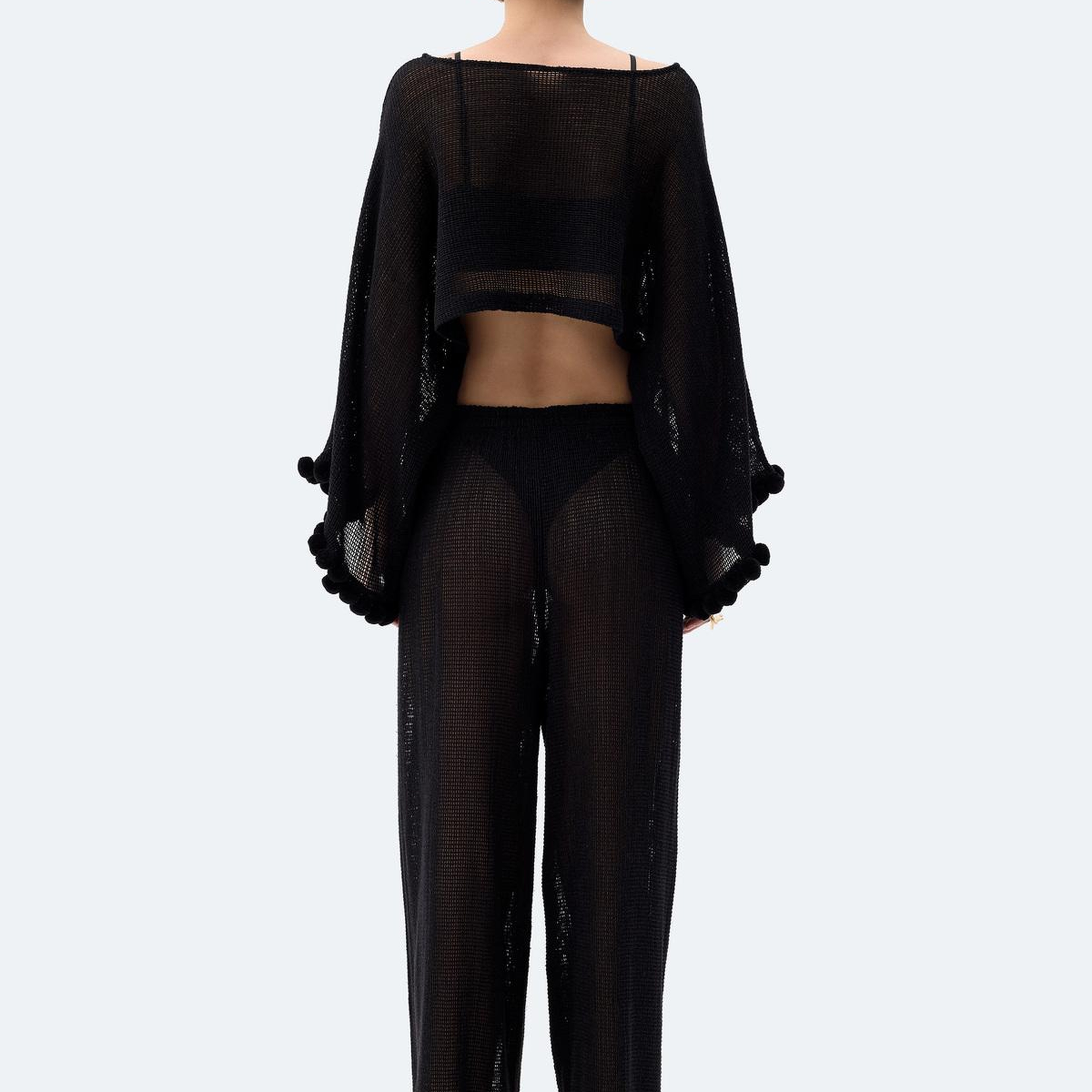 İKİKIZ Kroşe Bluz Kadın Siyah