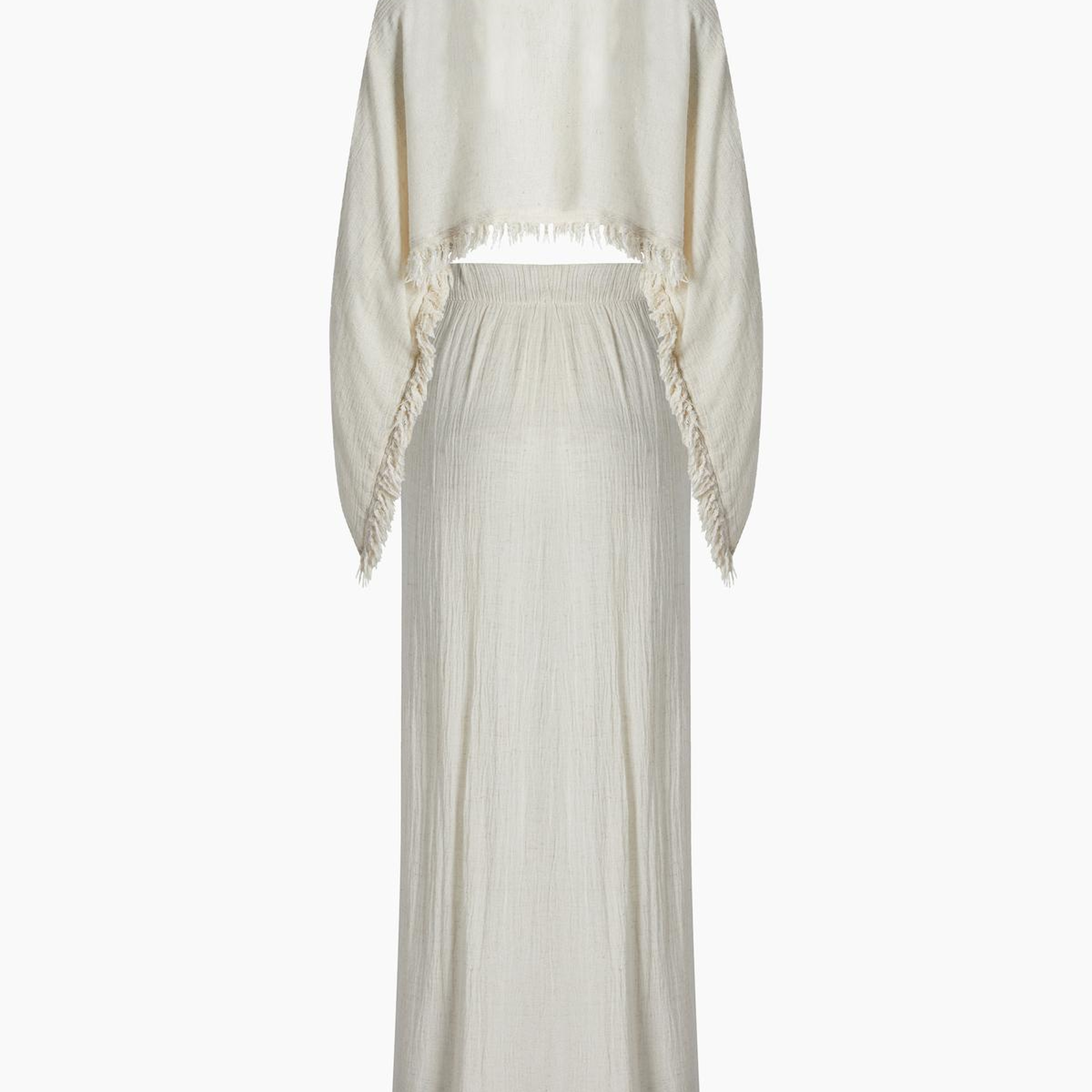 İKİKIZ Bürümcük Etek Takım Kadın Naturel