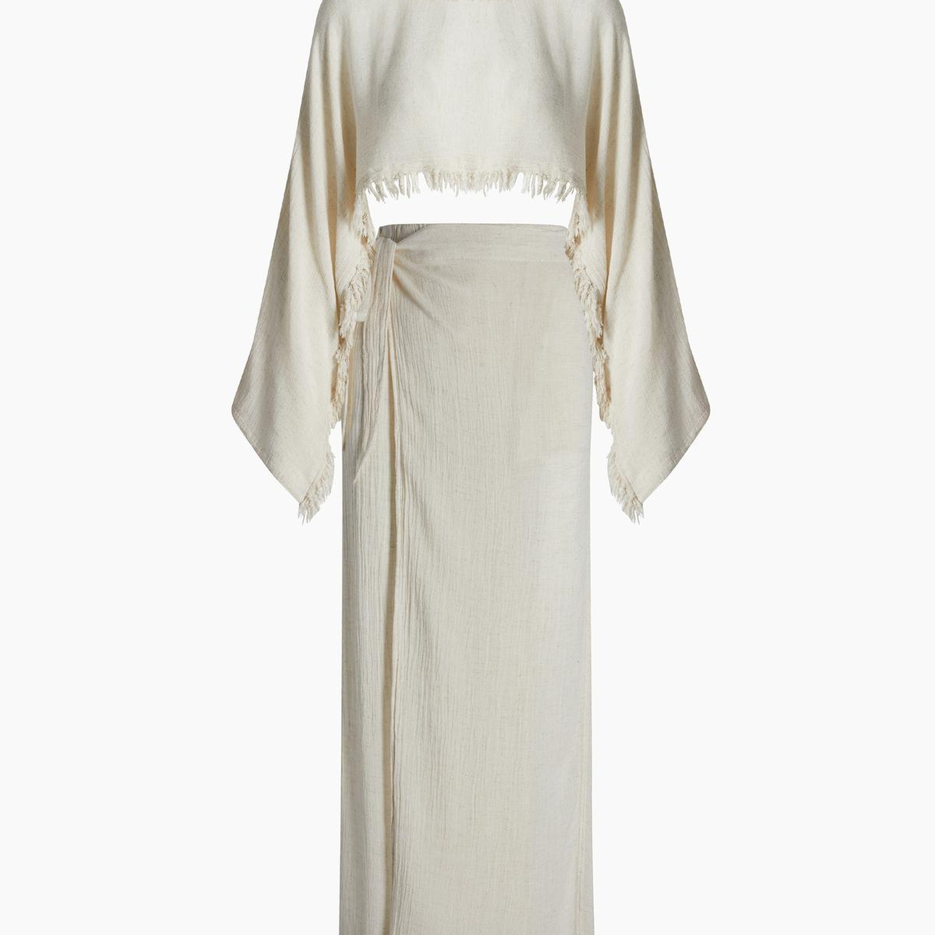 İKİKIZ Bürümcük Etek Takım Kadın Naturel